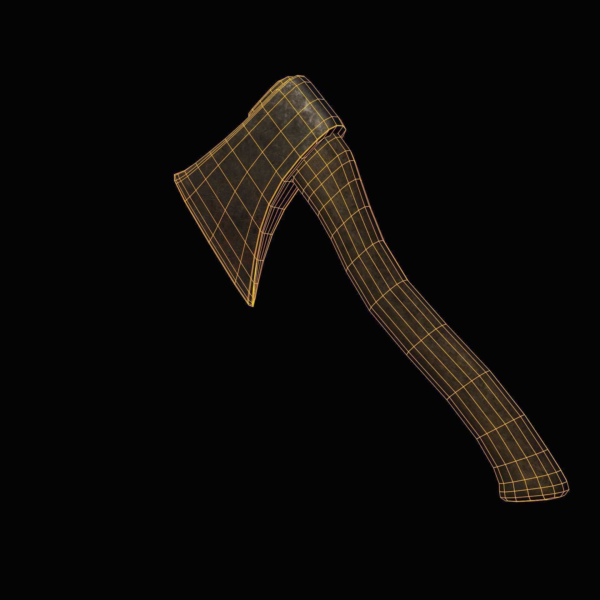 Old axe Low-poly 3D model_35