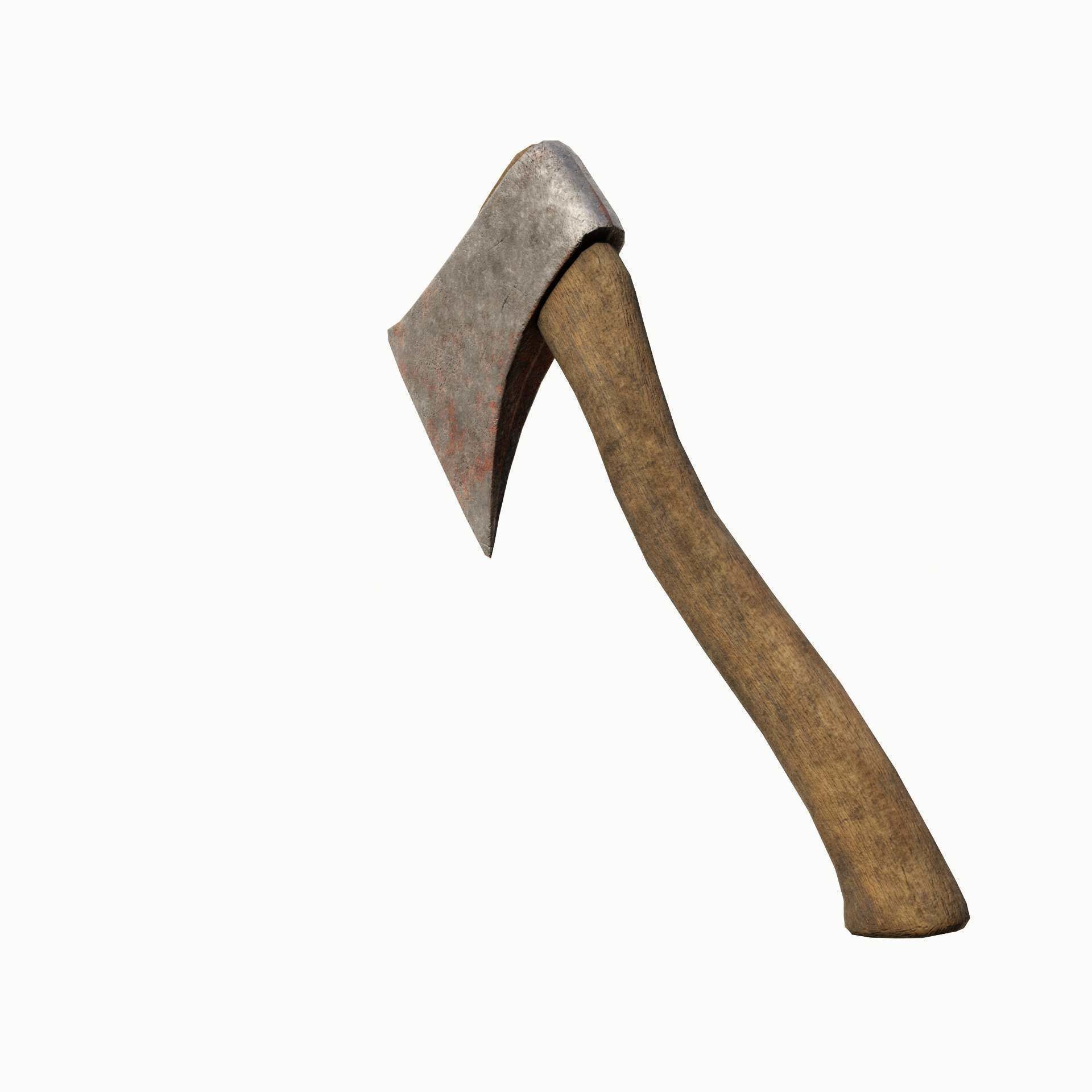 Old axe Low-poly 3D model_14