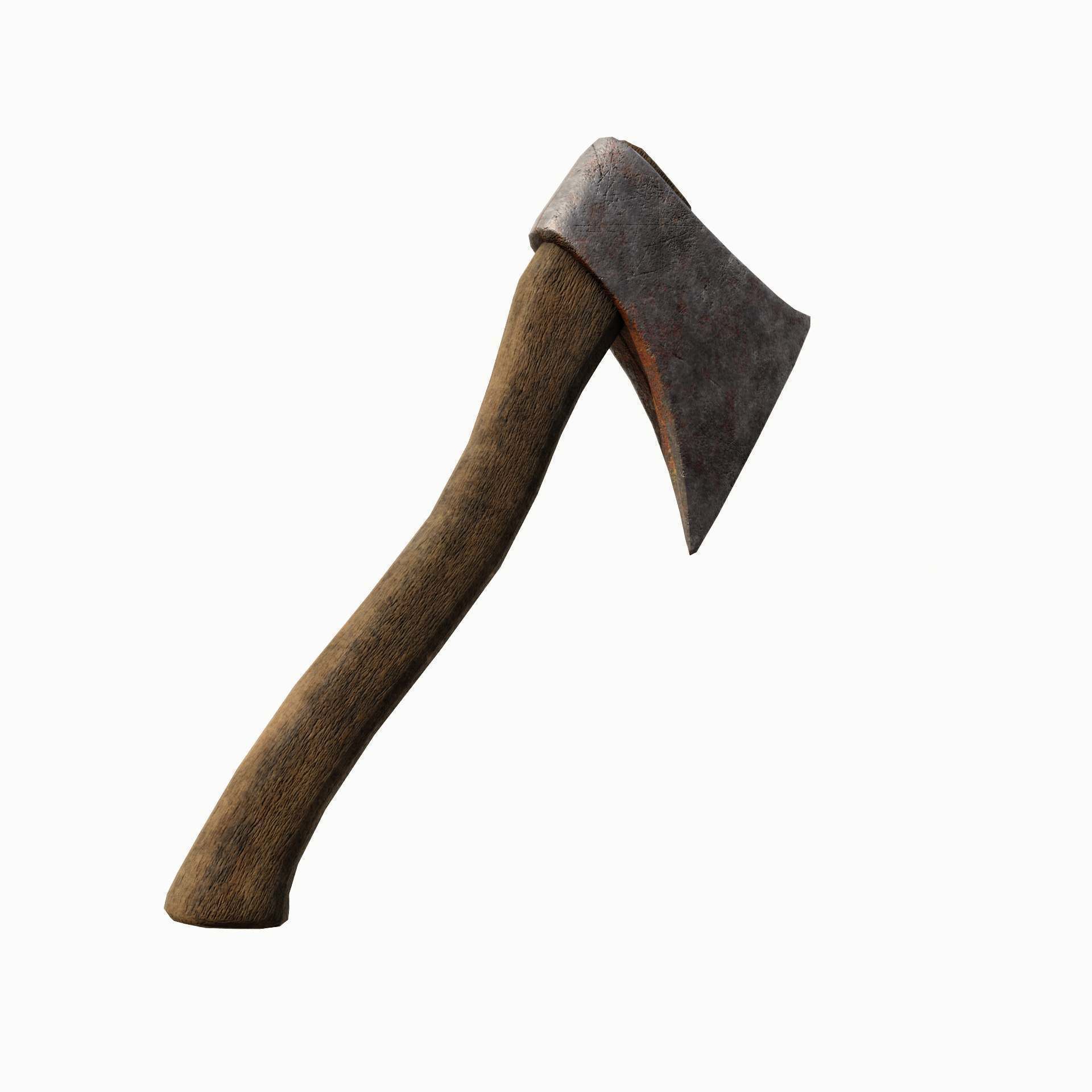 Old axe Low-poly 3D model_9