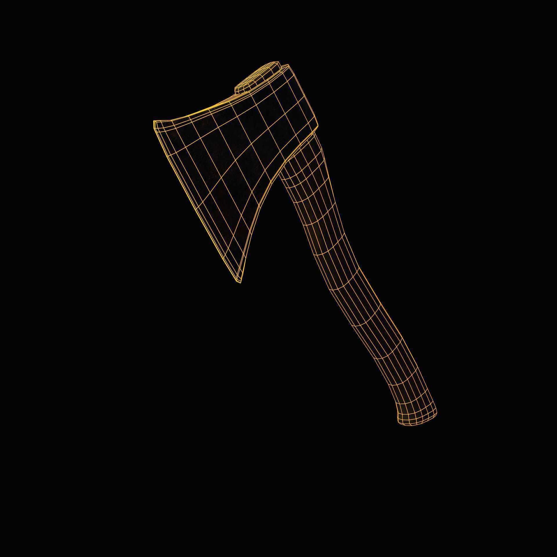 Old axe Low-poly 3D model_39