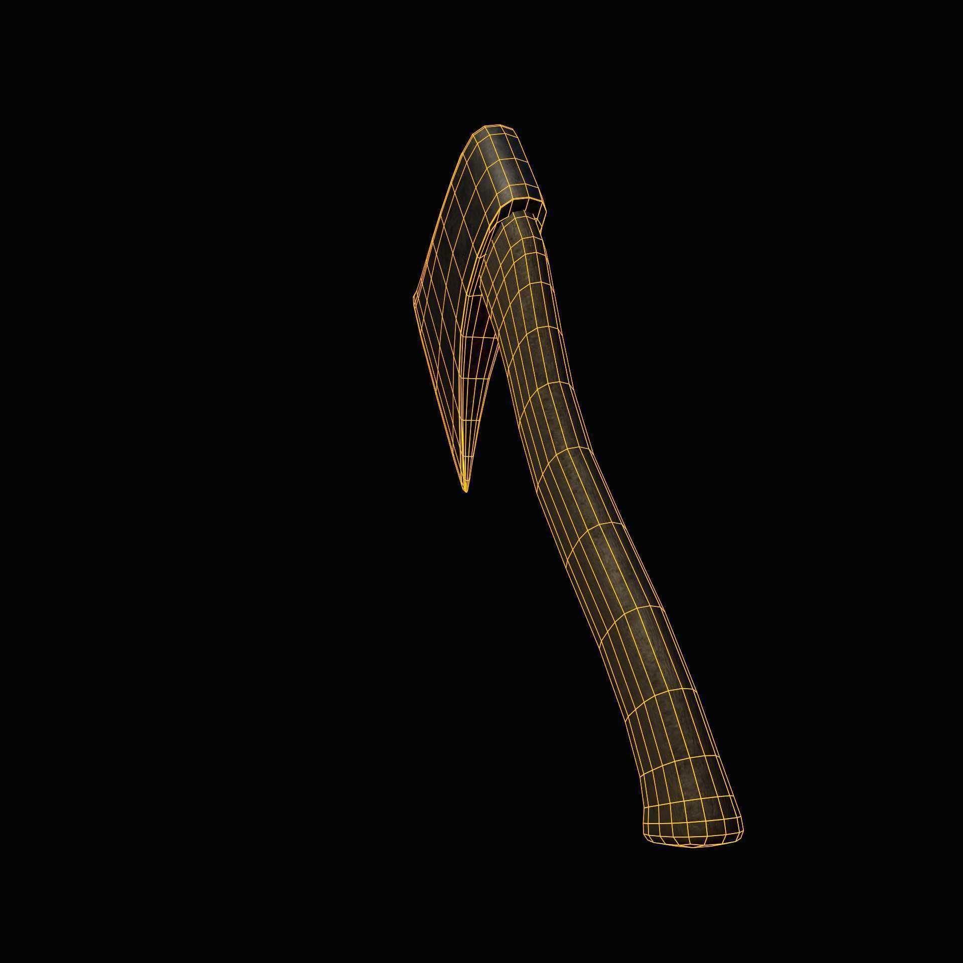 Old axe Low-poly 3D model_33