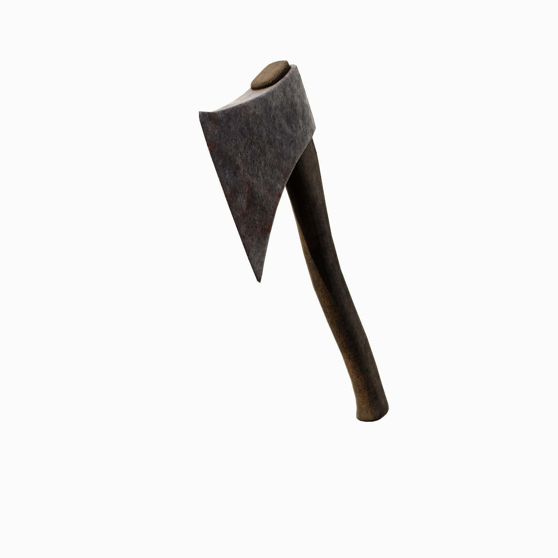 Old axe Low-poly 3D model_20