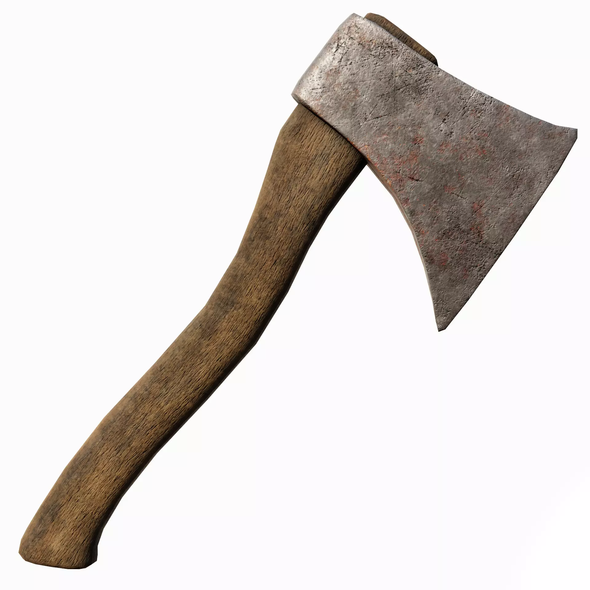 Old axe Low-poly 3D model_0