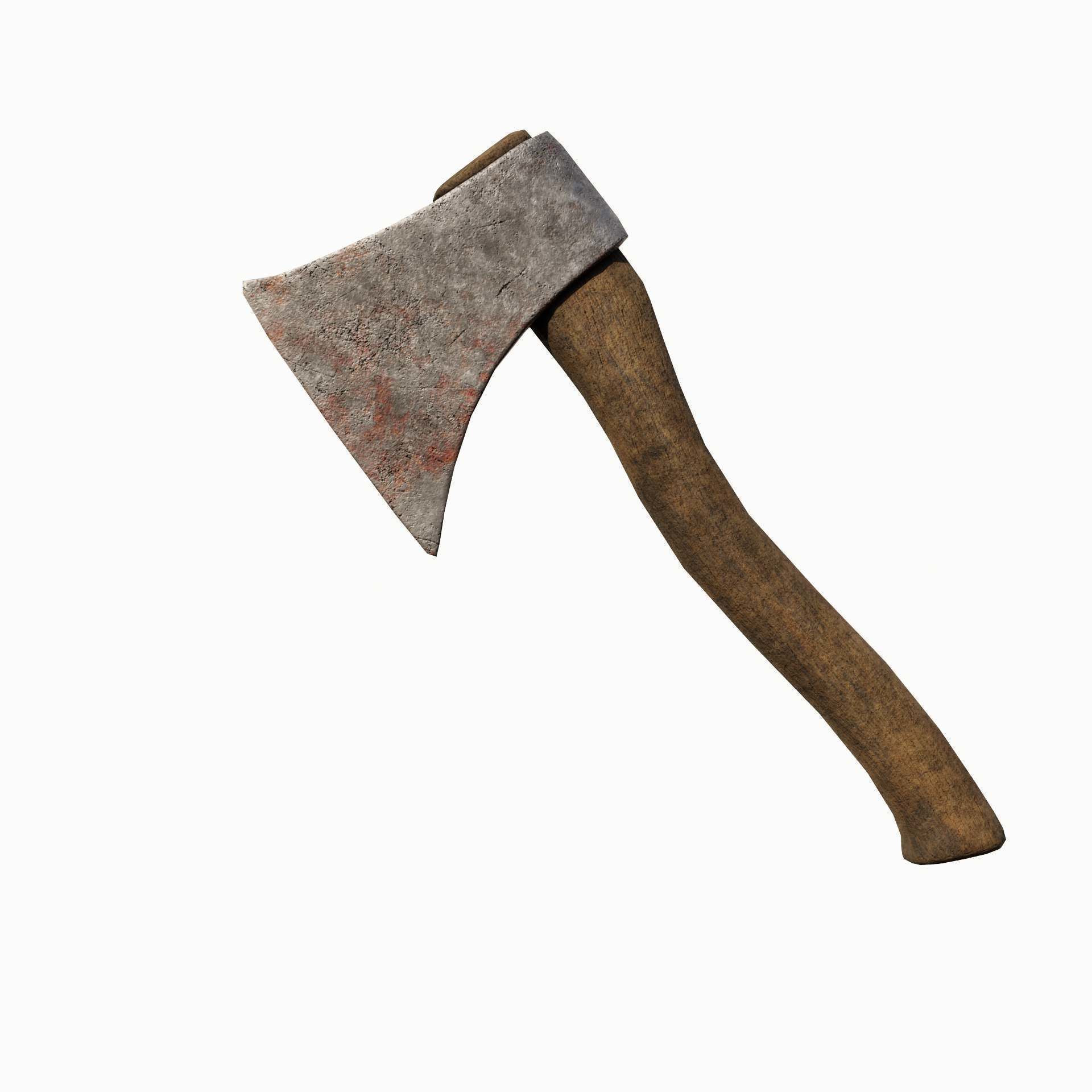 Old axe Low-poly 3D model_17