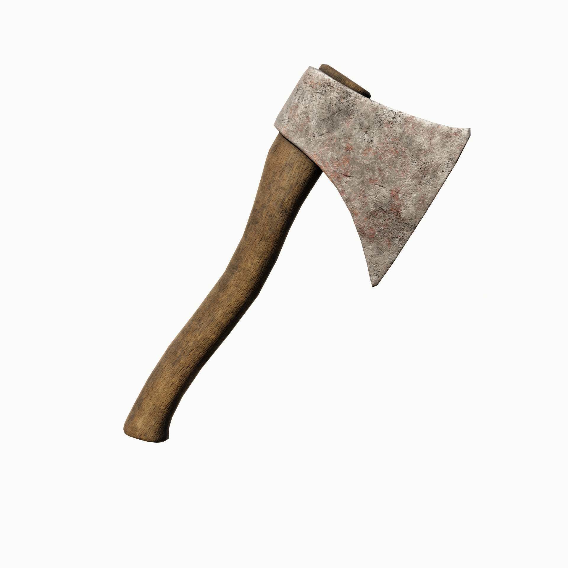 Old axe Low-poly 3D model_25