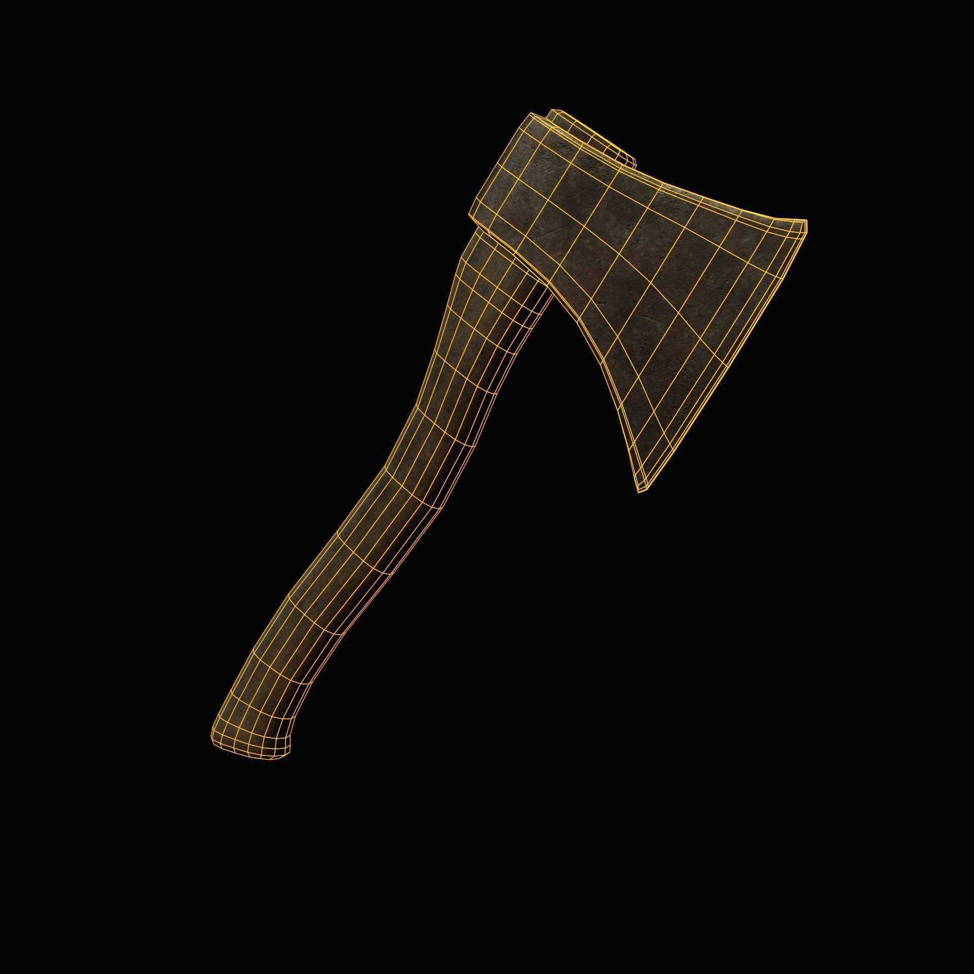 Old axe Low-poly 3D model_45