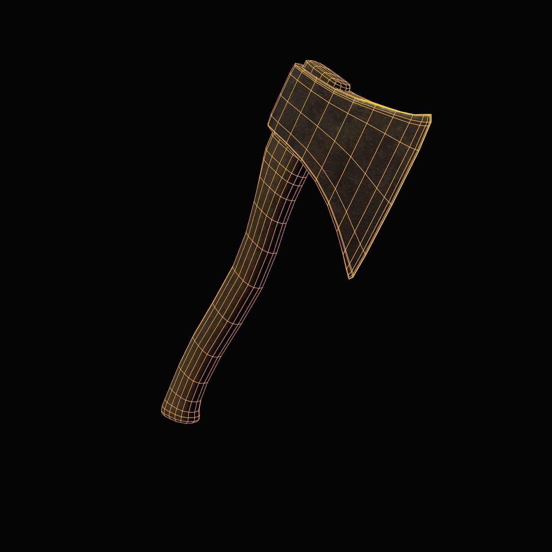 Old axe Low-poly 3D model_44