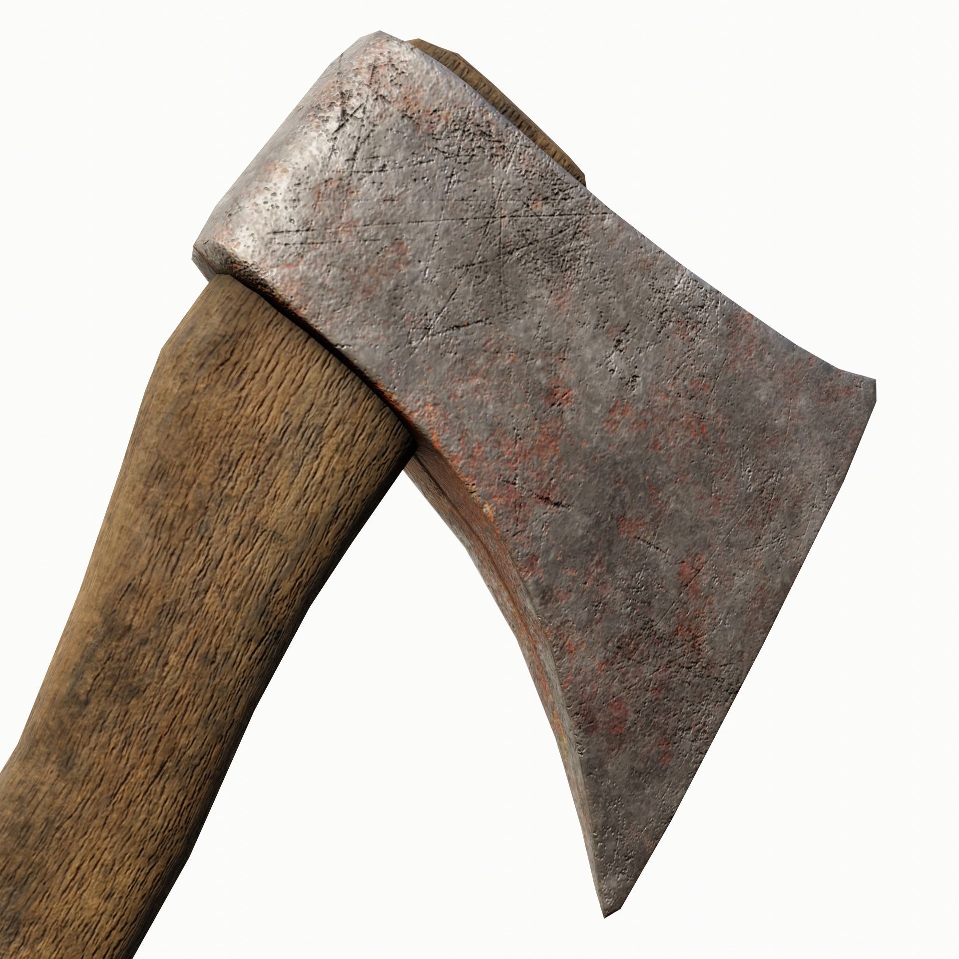 Old axe Low-poly 3D model_1