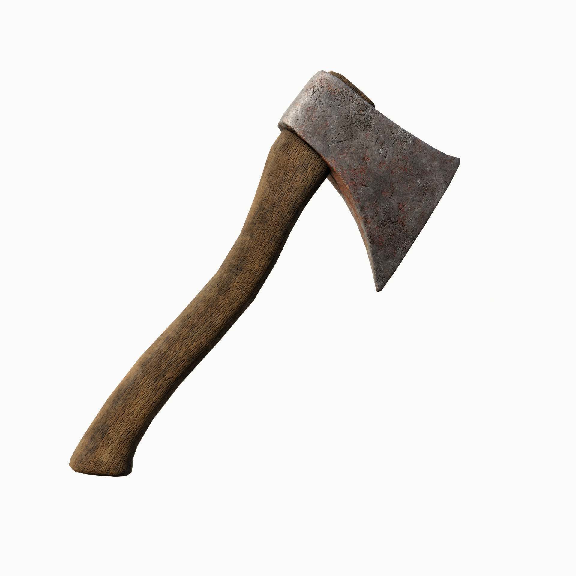 Old axe Low-poly 3D model_8