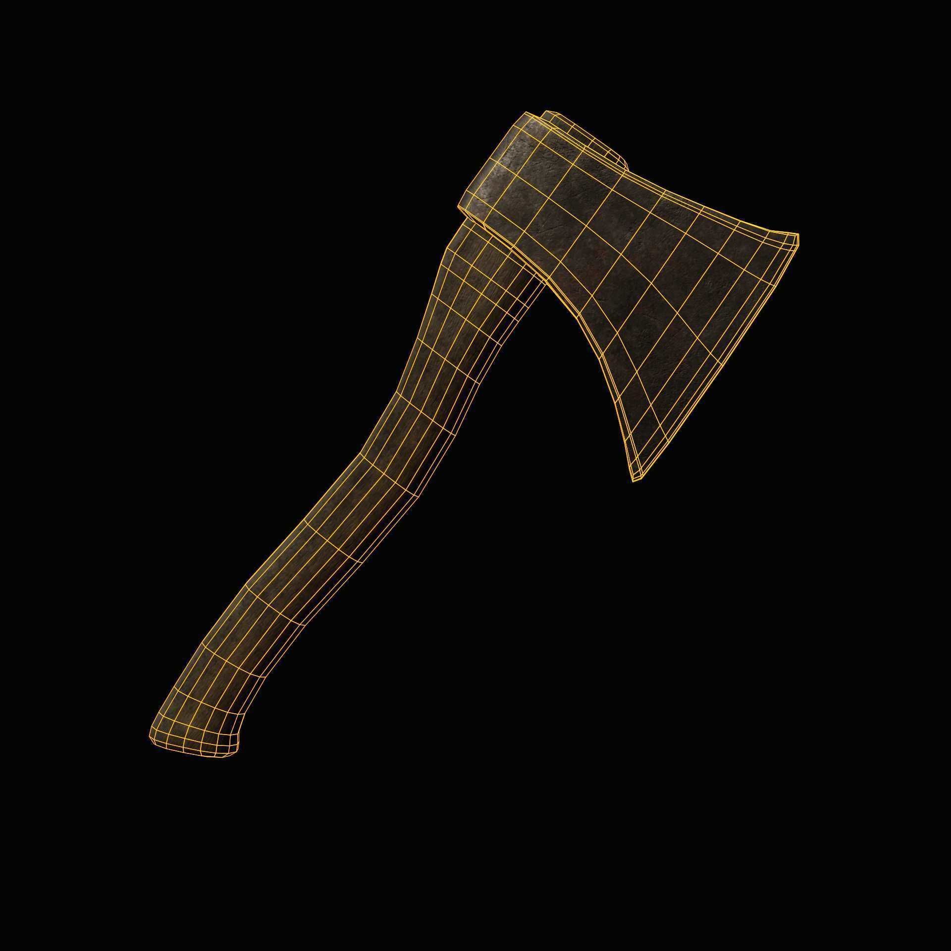 Old axe Low-poly 3D model_46