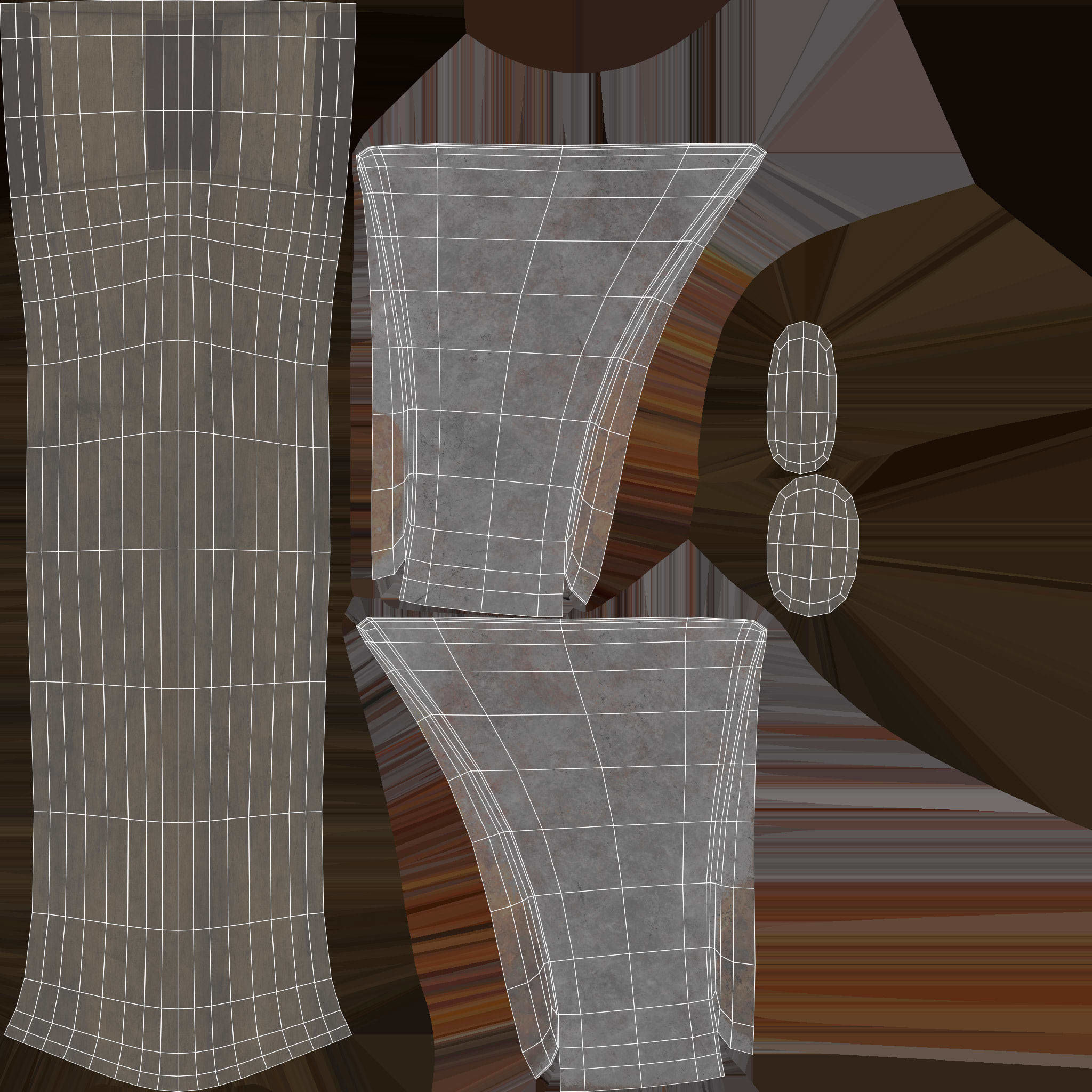 Old axe Low-poly 3D model_5