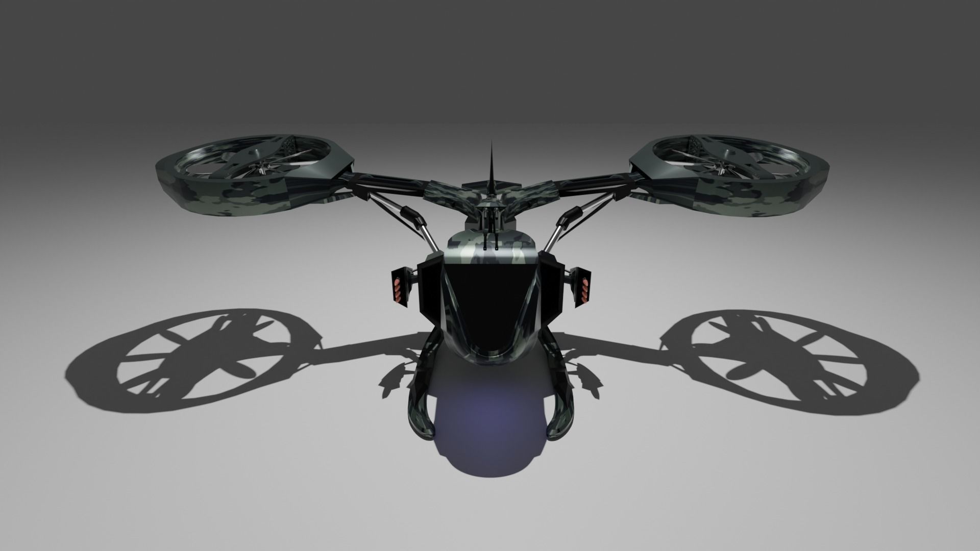 Low Poly Helicopter rc flying in sky Low-poly 3D model_7