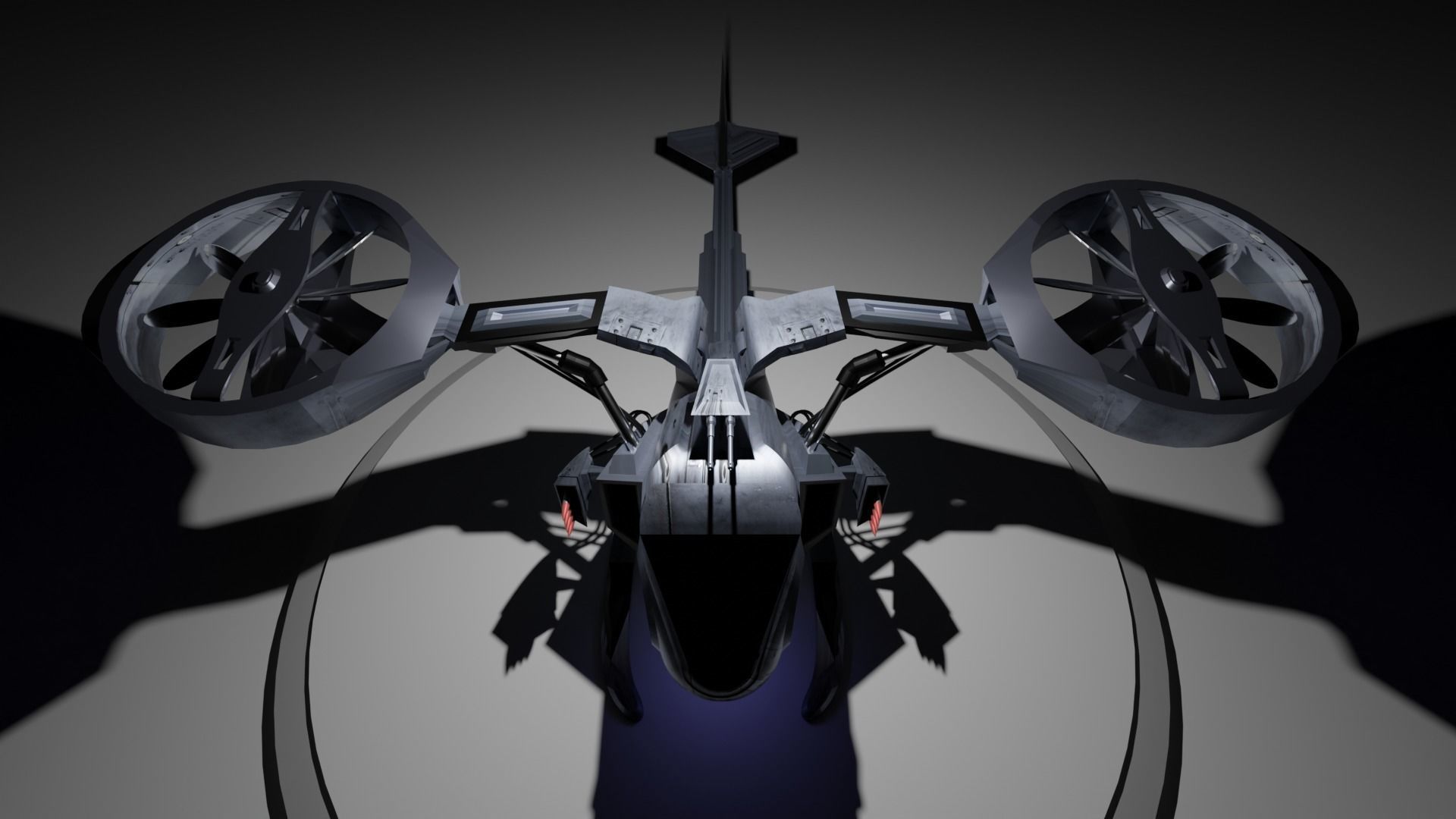 Low Poly Helicopter rc flying in sky Low-poly 3D model_11