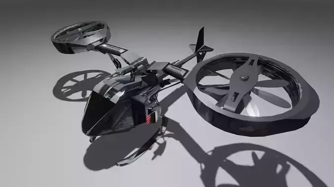 Low Poly Helicopter rc flying in sky Low-poly 3D model