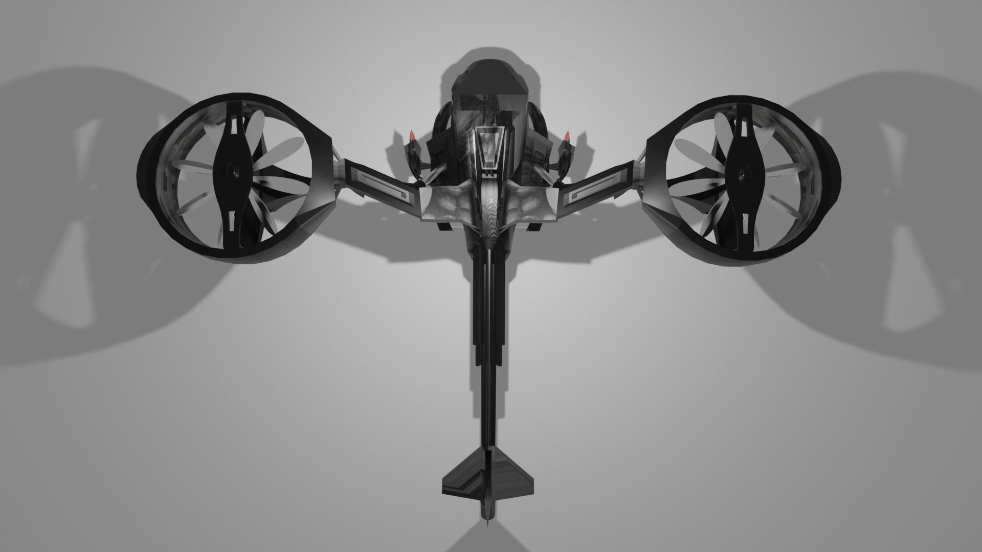 Low Poly Helicopter rc flying in sky Low-poly 3D model_2