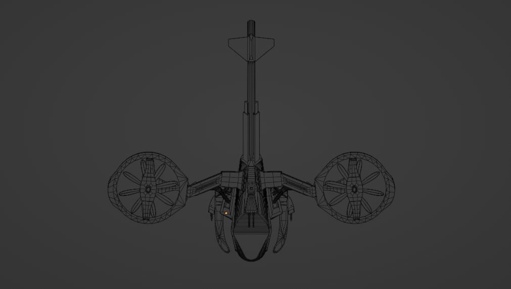 Low Poly Helicopter rc flying in sky Low-poly 3D model_12