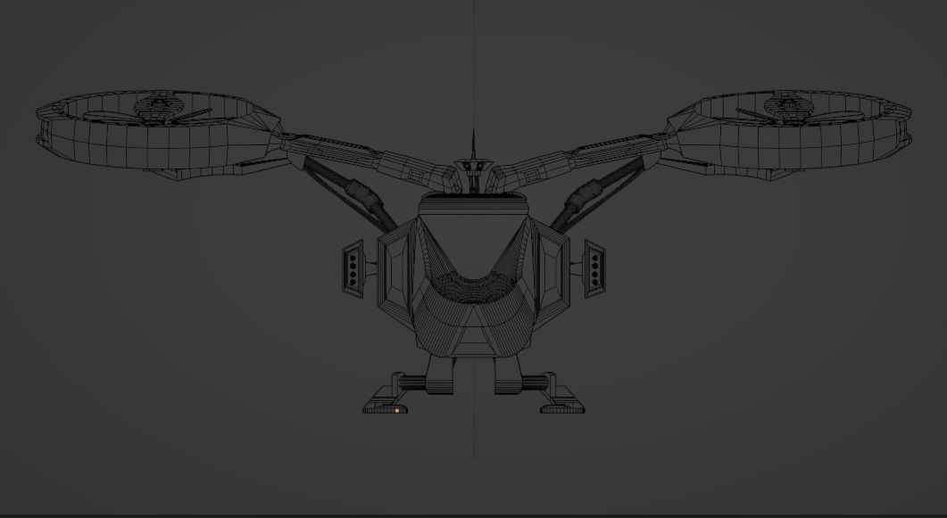 Low Poly Helicopter rc flying in sky Low-poly 3D model_9