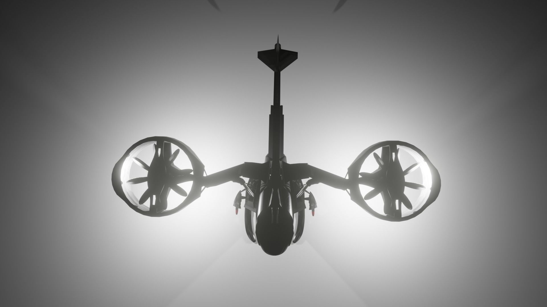 Low Poly Helicopter rc flying in sky Low-poly 3D model_6