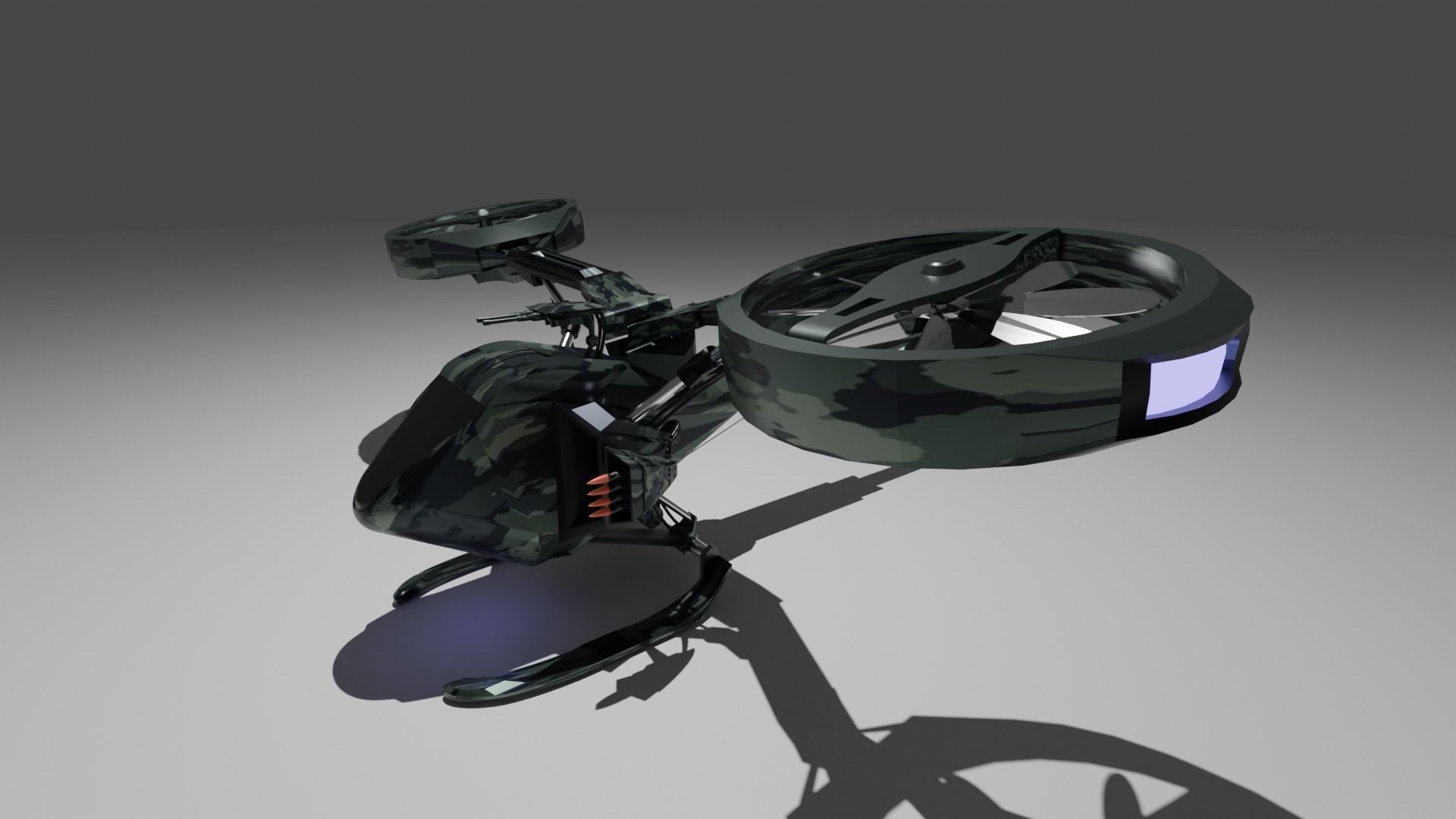 Low Poly Helicopter rc flying in sky Low-poly 3D model_8
