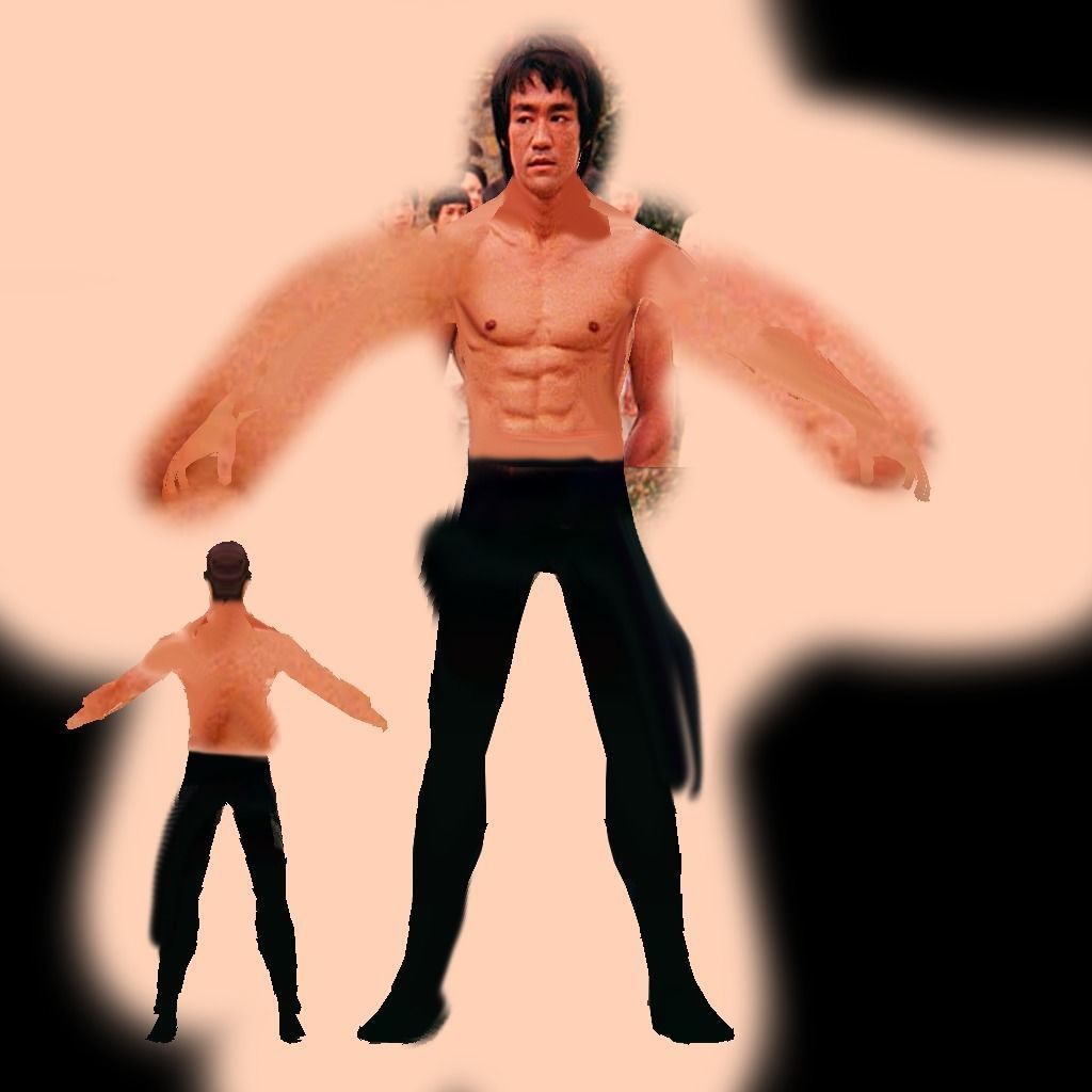 Bruce lee Low-poly 3D model_9