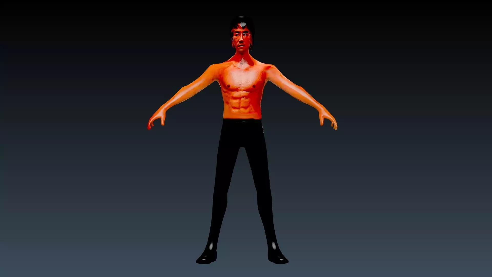 Bruce lee Low-poly 3D model_0