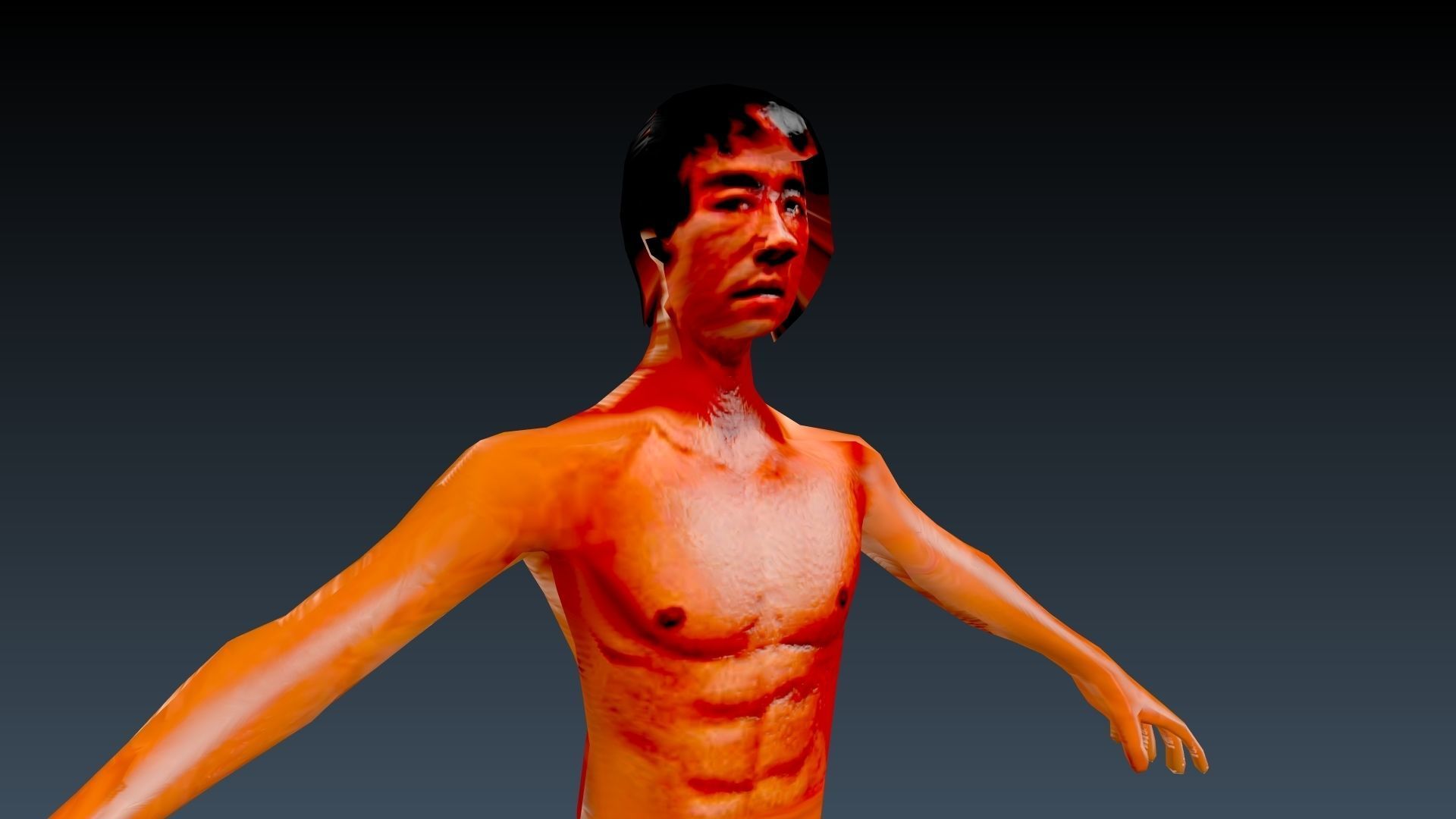 Bruce lee Low-poly 3D model_7