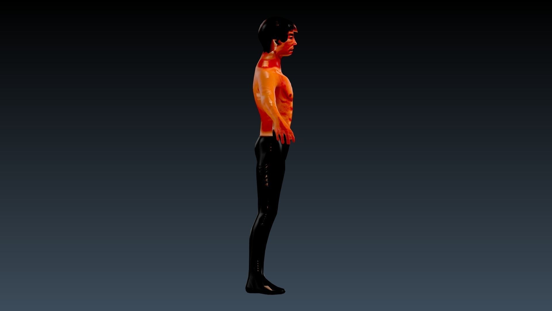 Bruce lee Low-poly 3D model_6