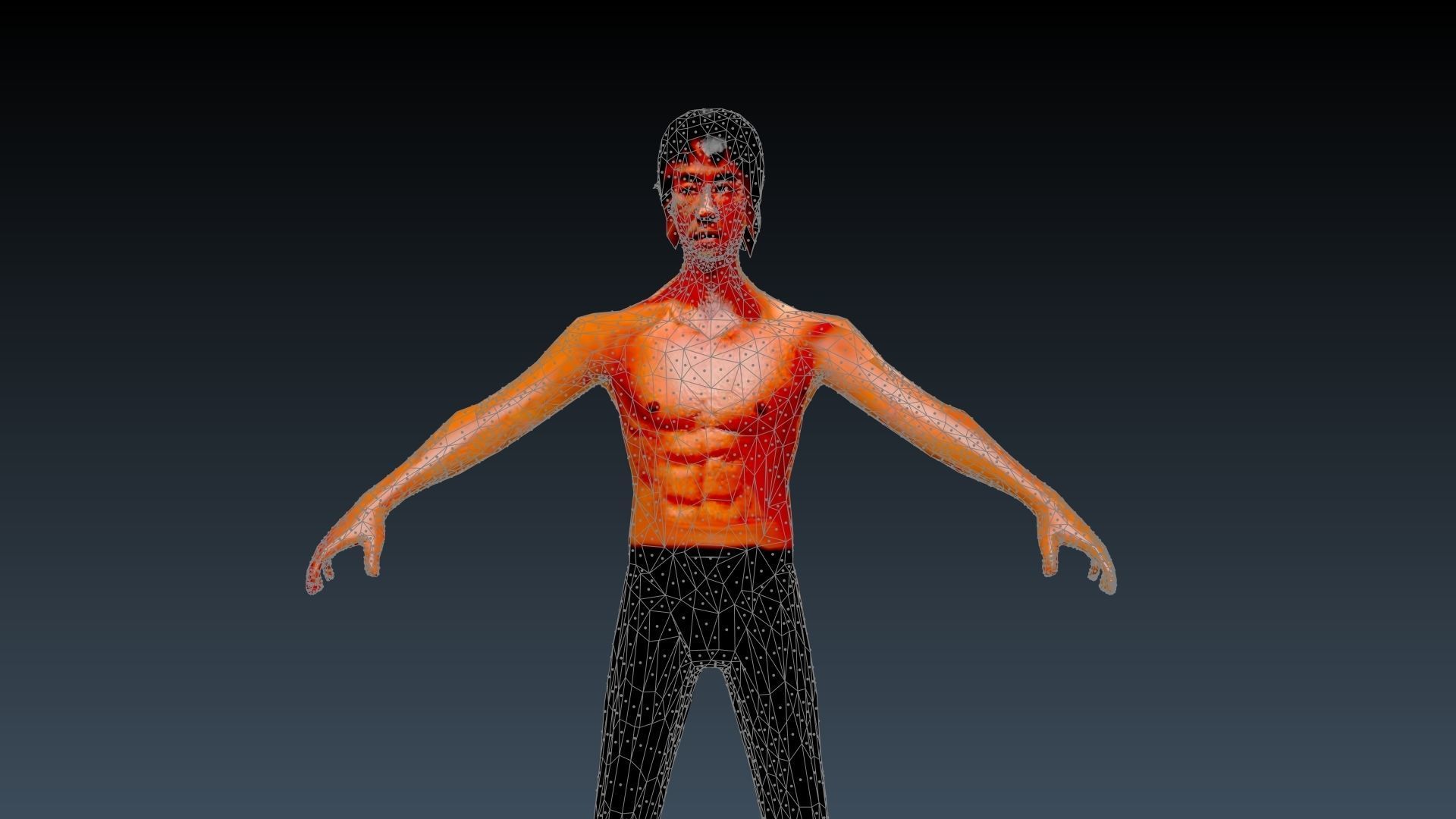 Bruce lee Low-poly 3D model_4