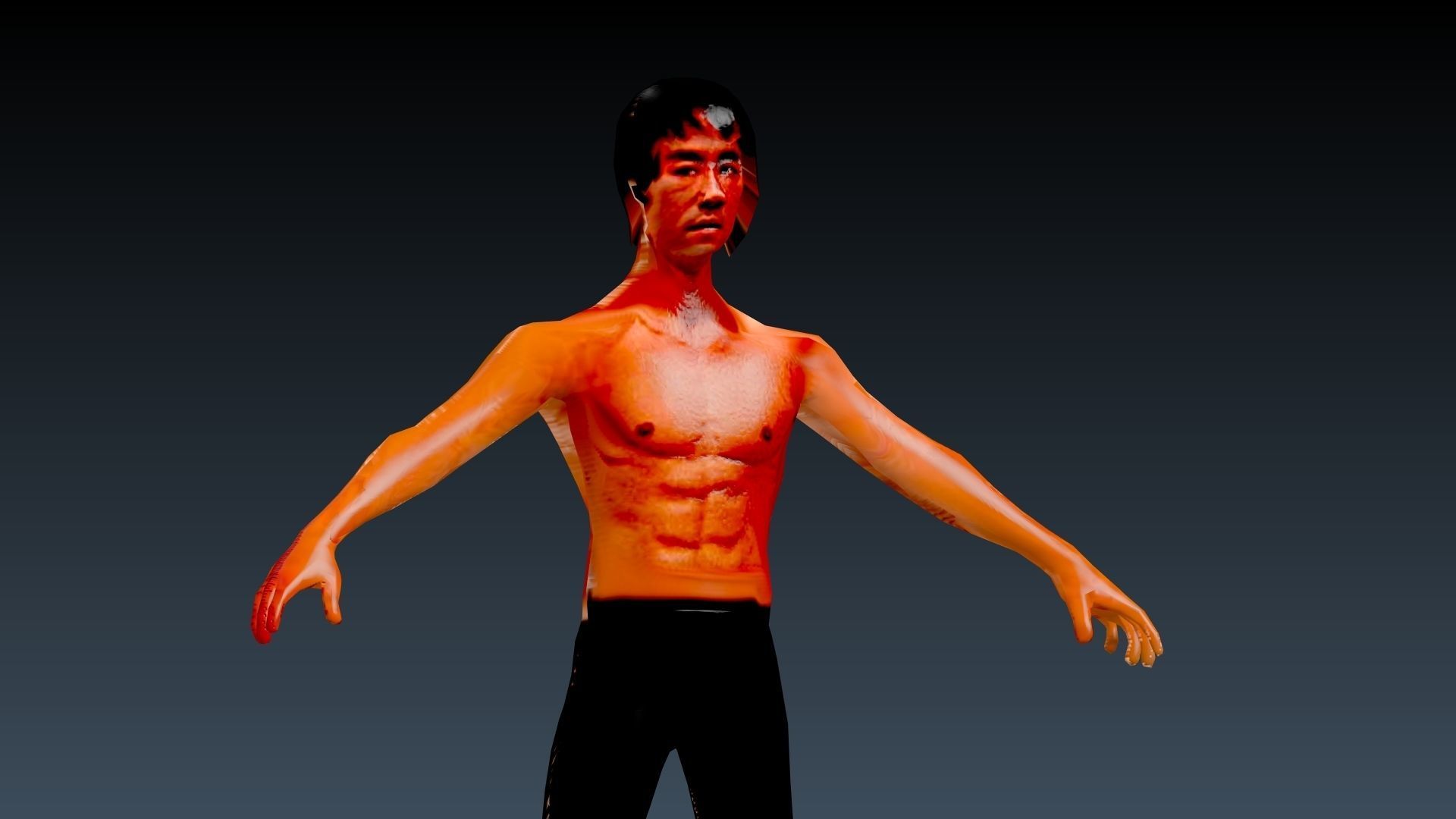 Bruce lee Low-poly 3D model_5