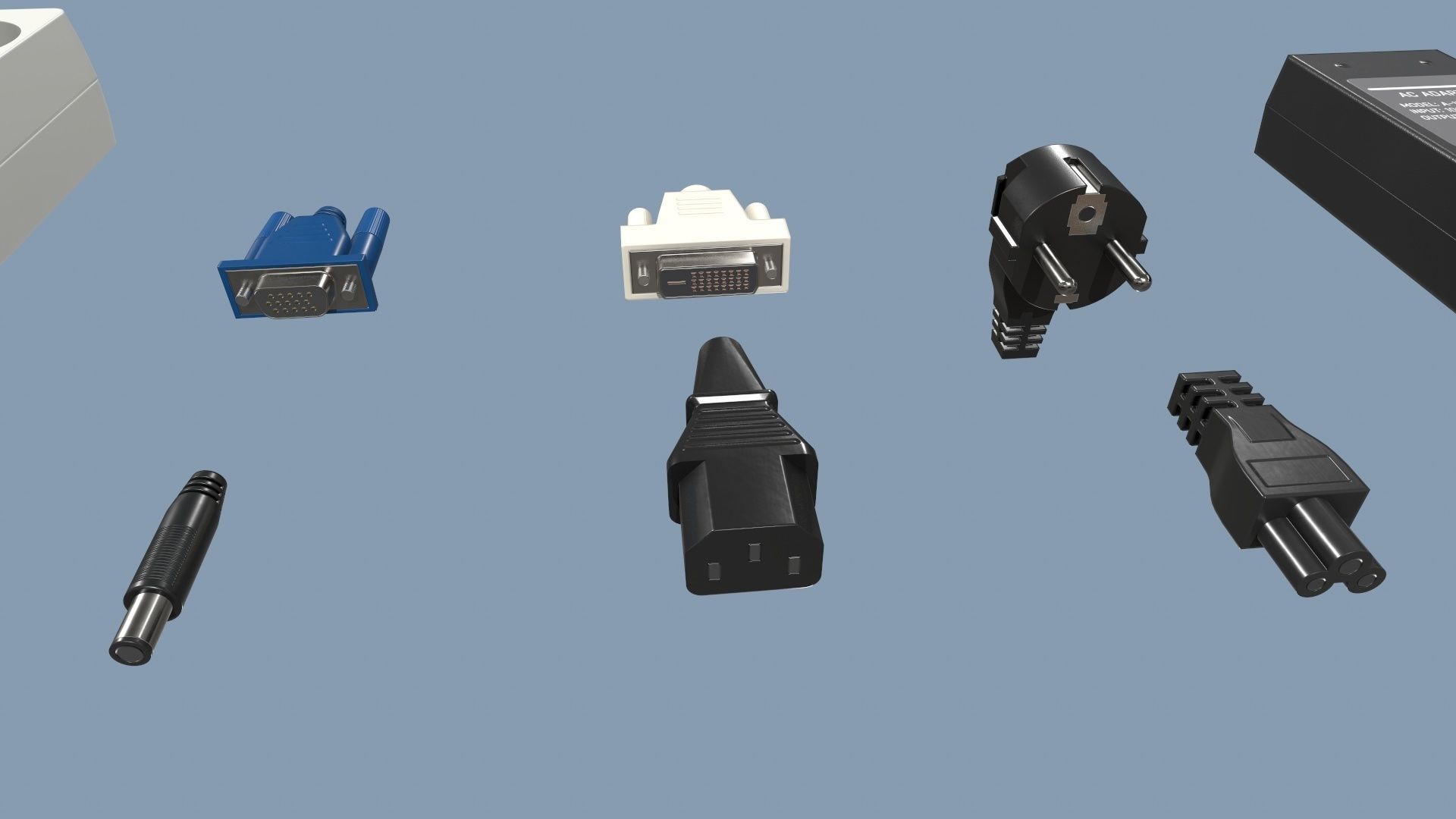 Connectors Low-poly 3D model_7
