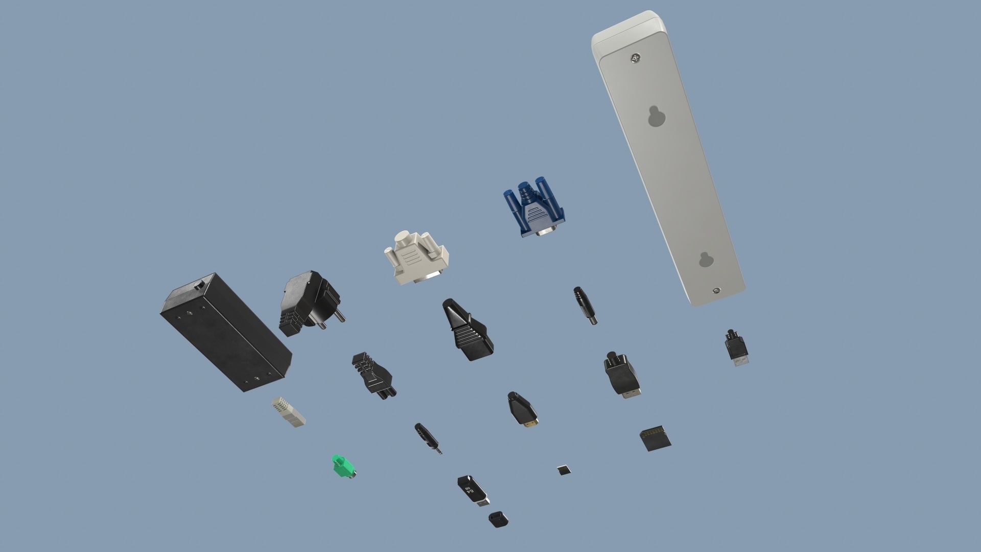 Connectors Low-poly 3D model_5