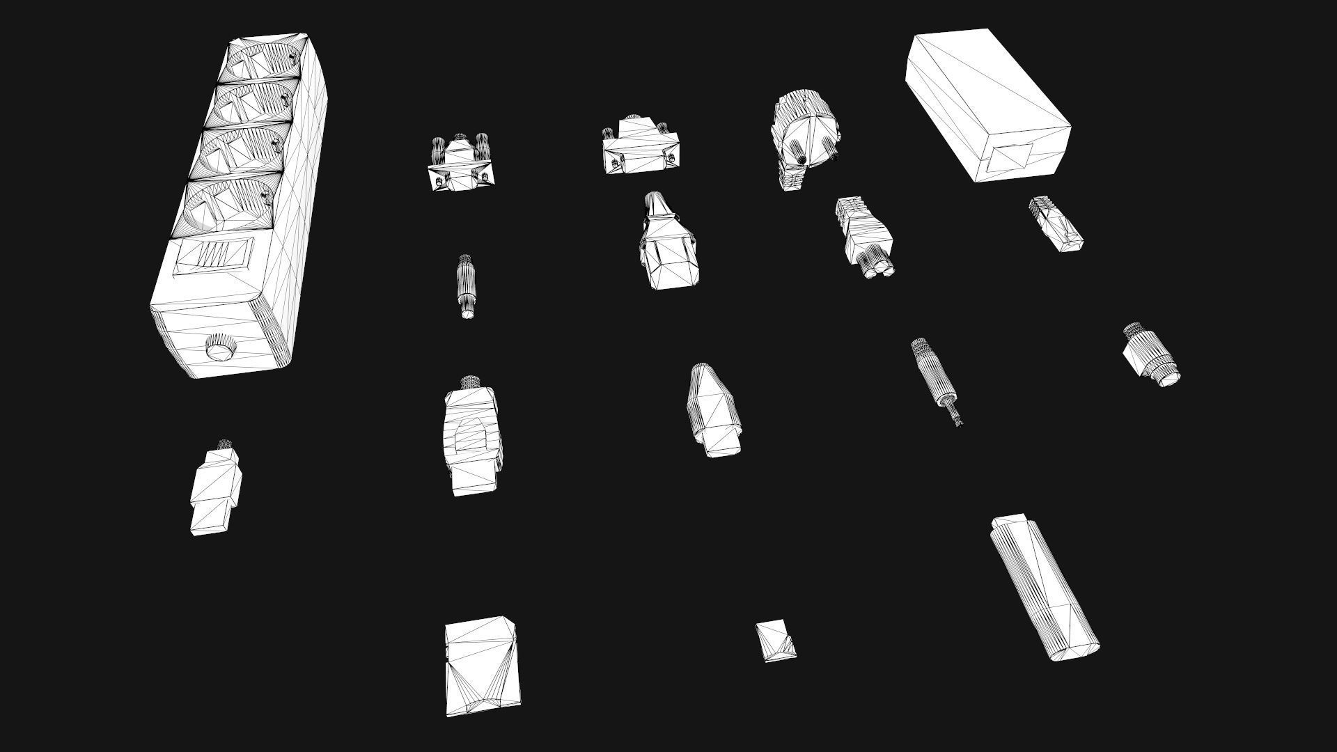 Connectors Low-poly 3D model_9