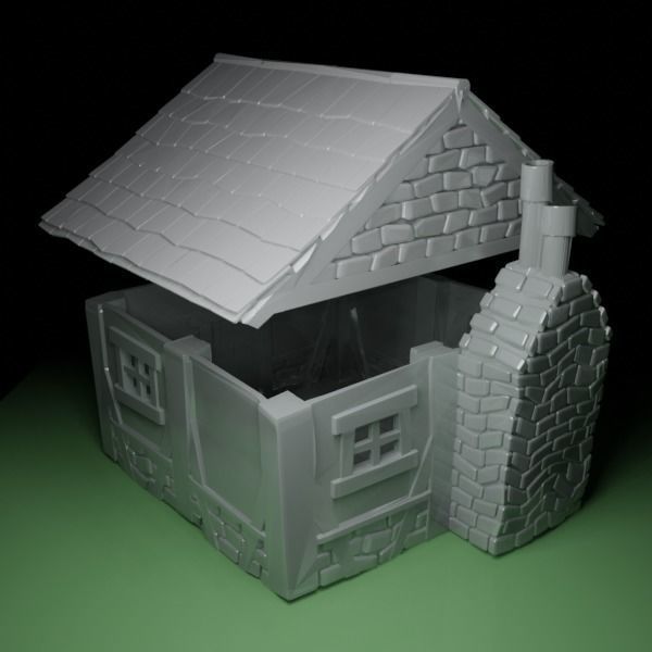 Tabletop Fantasy House Scaled for 28mm RPGs and Wargames 3D print model_2