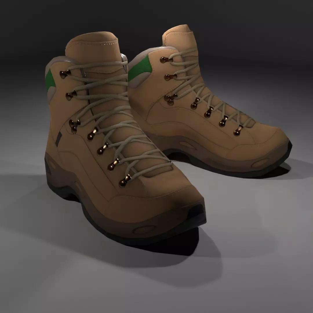 shoes pair of hiking boots Free low-poly 3D model