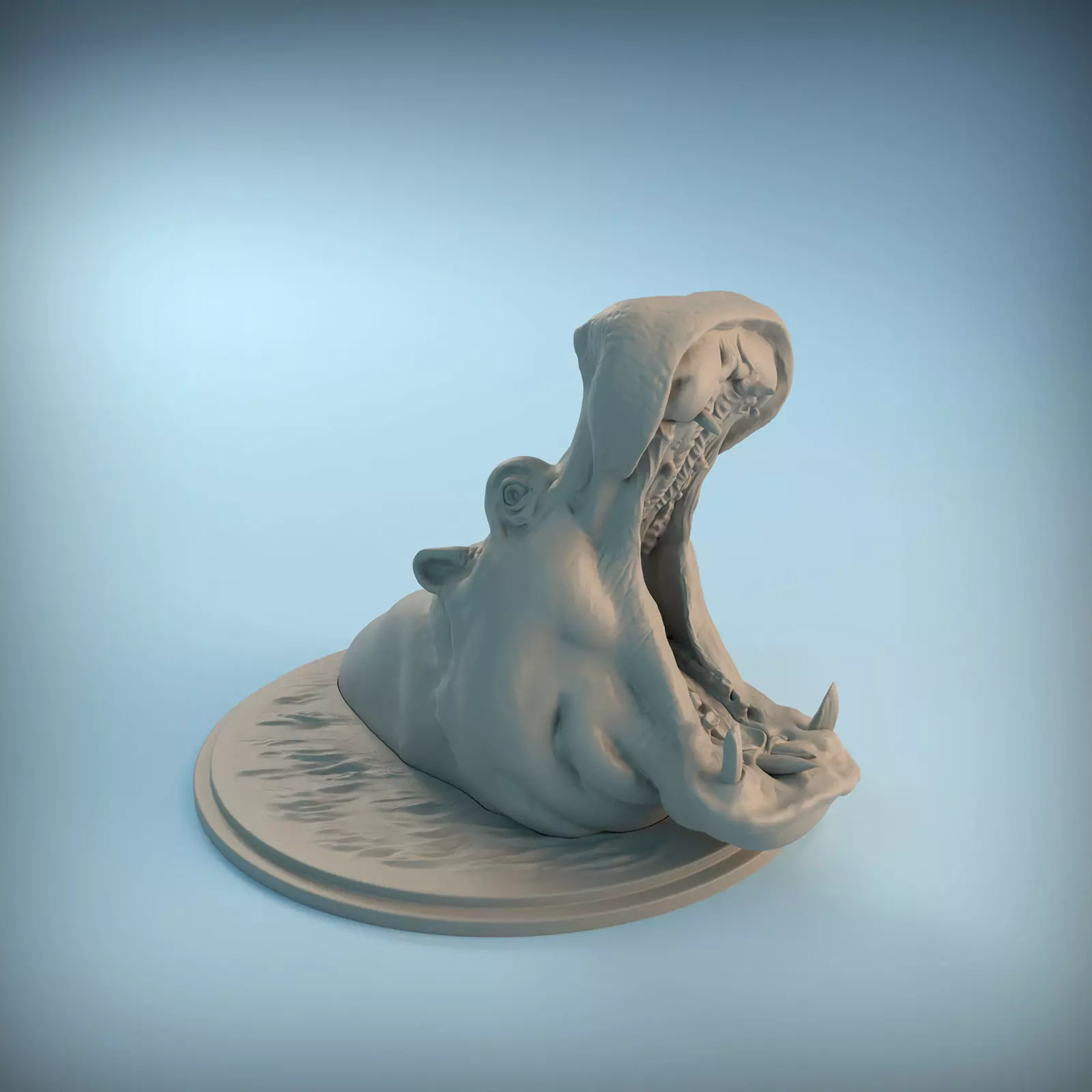 Hippo Head for 3D printing 3D print model_0