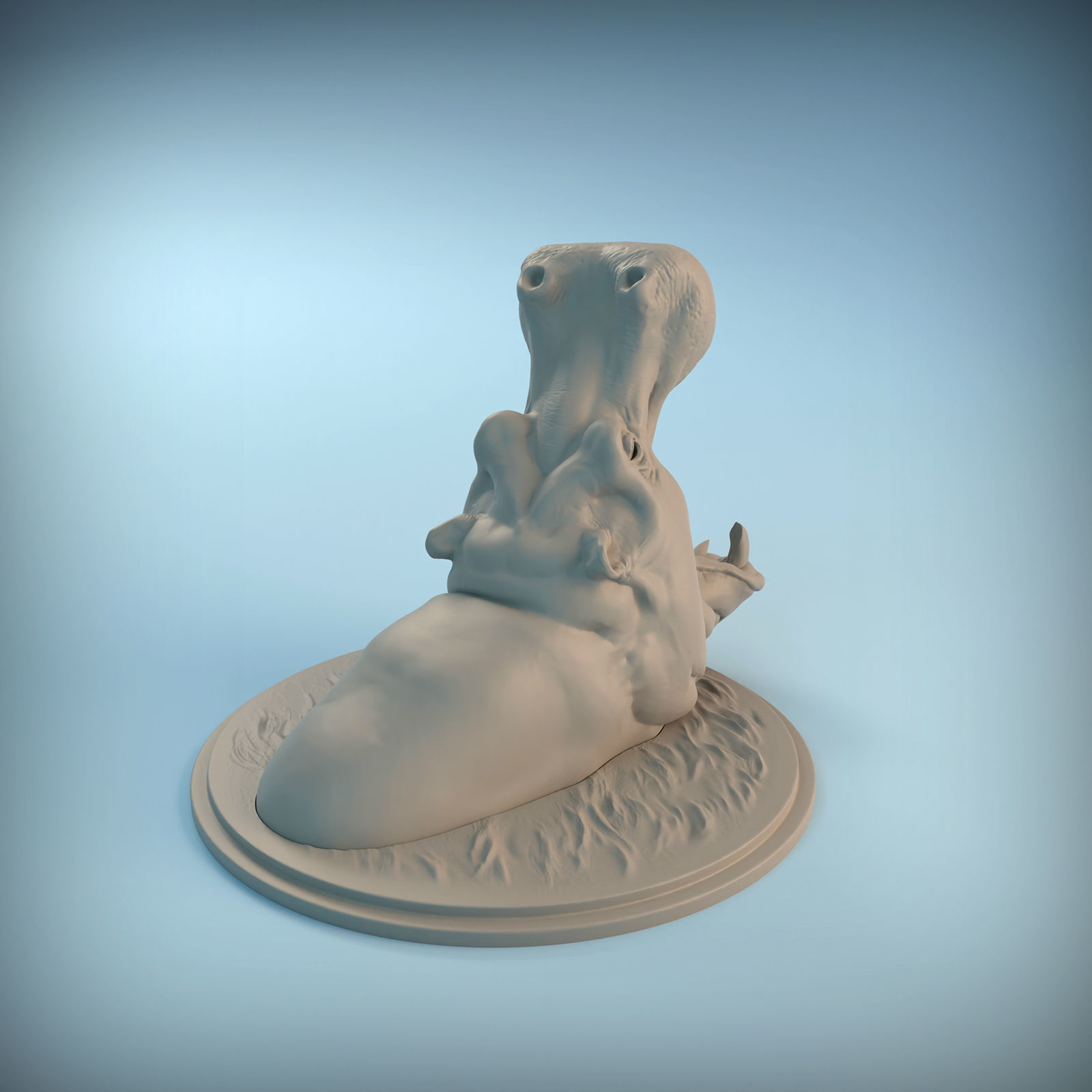 Hippo Head for 3D printing 3D print model_4