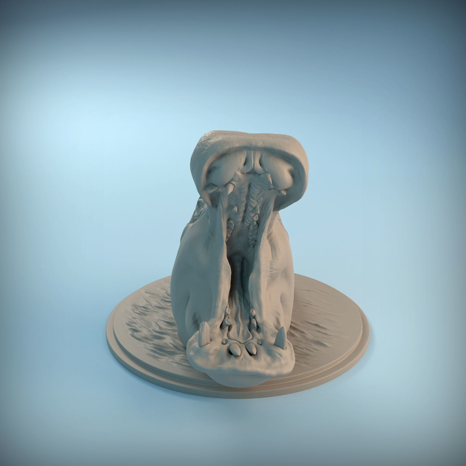 Hippo Head for 3D printing 3D print model_1