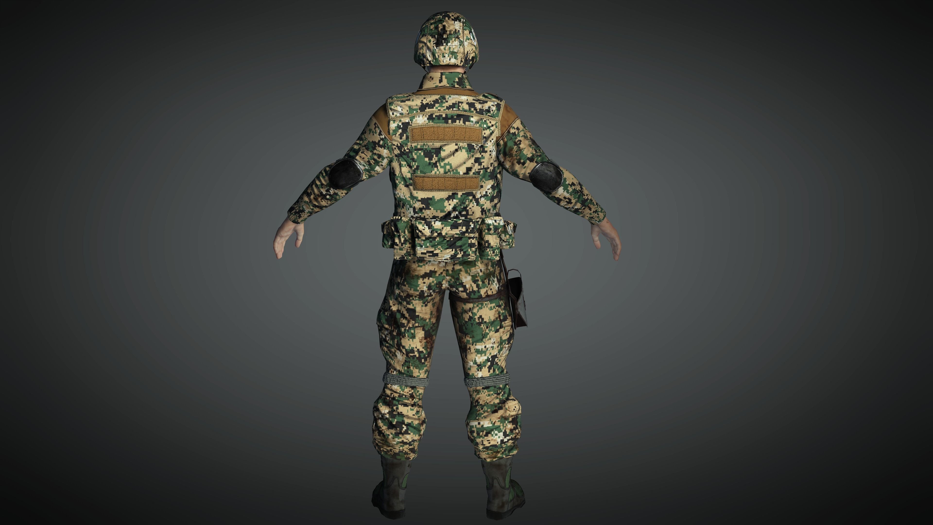 AAA Military Male Character 01 Low-poly 3D model_12