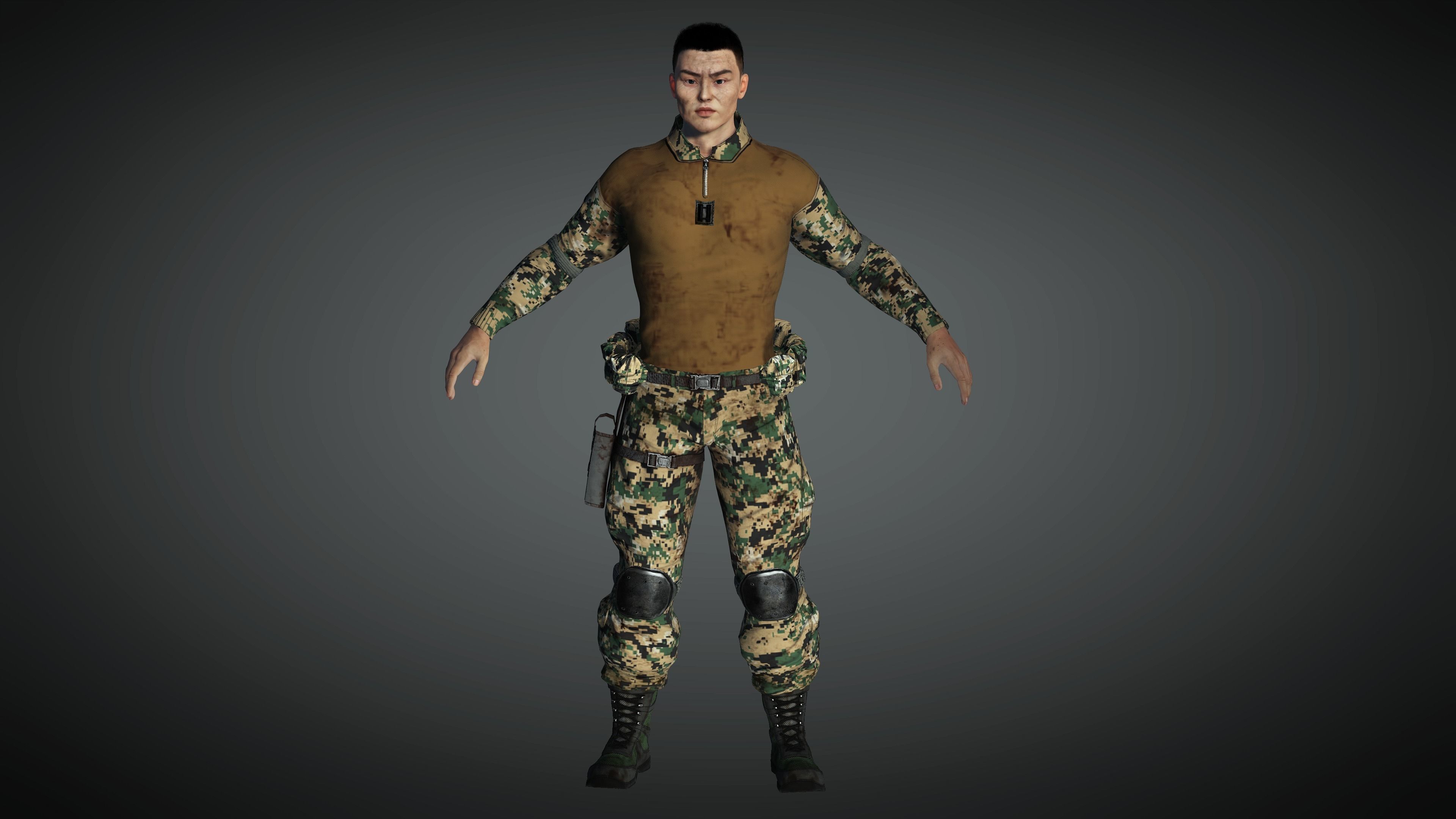 AAA Military Male Character 01 Low-poly 3D model_5