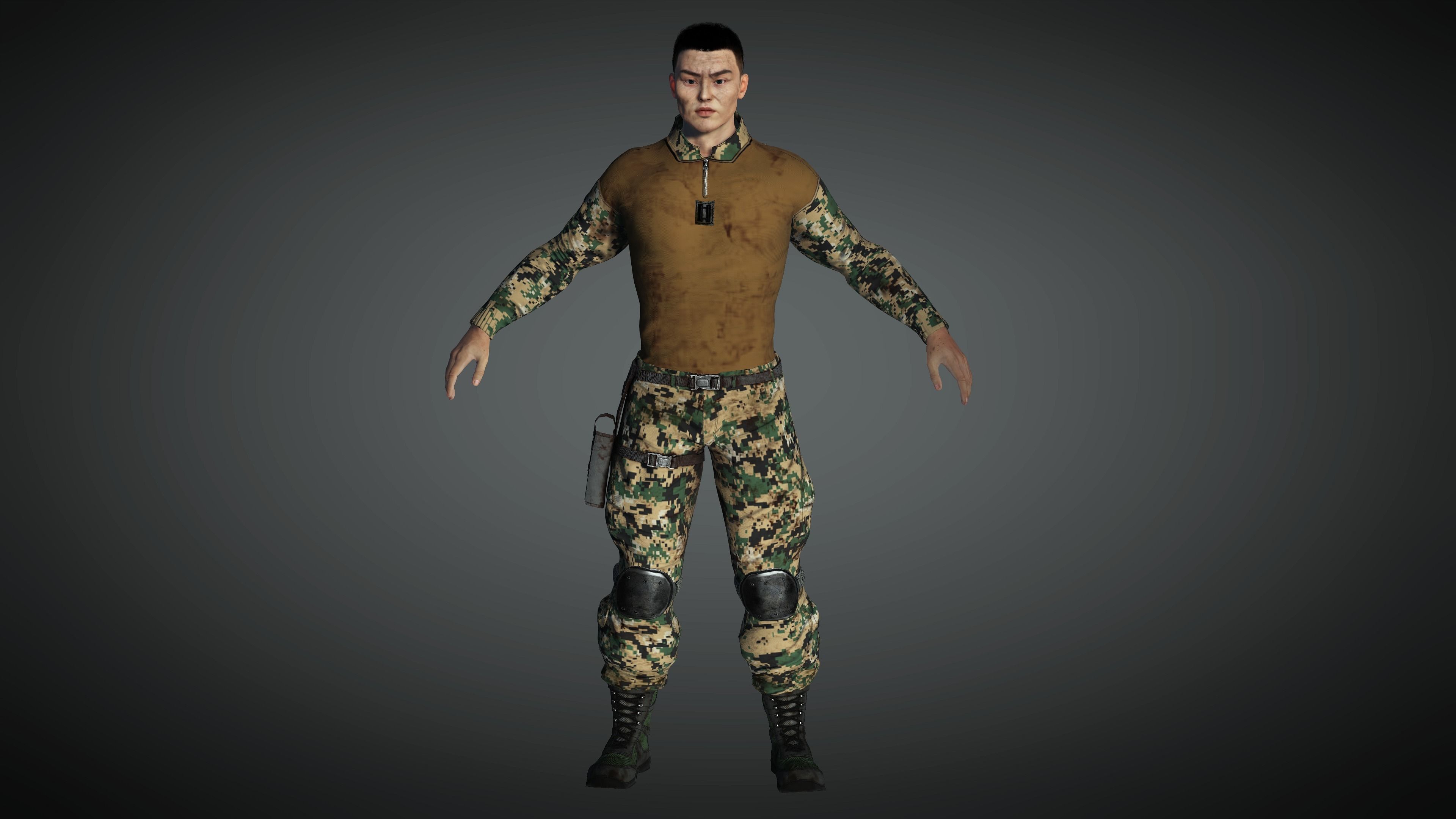 AAA Military Male Character 01 Low-poly 3D model_6