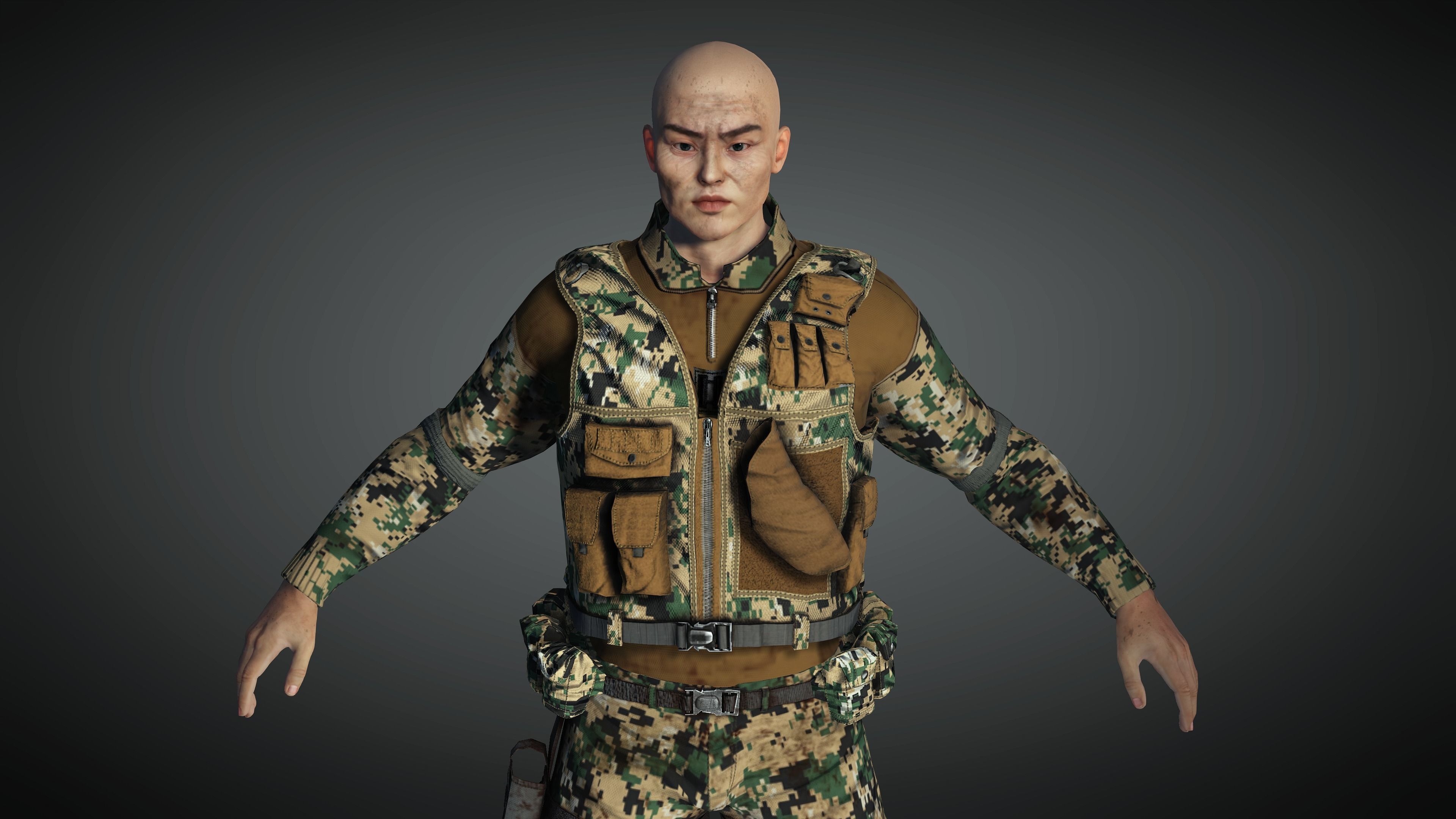 AAA Military Male Character 01 Low-poly 3D model_21