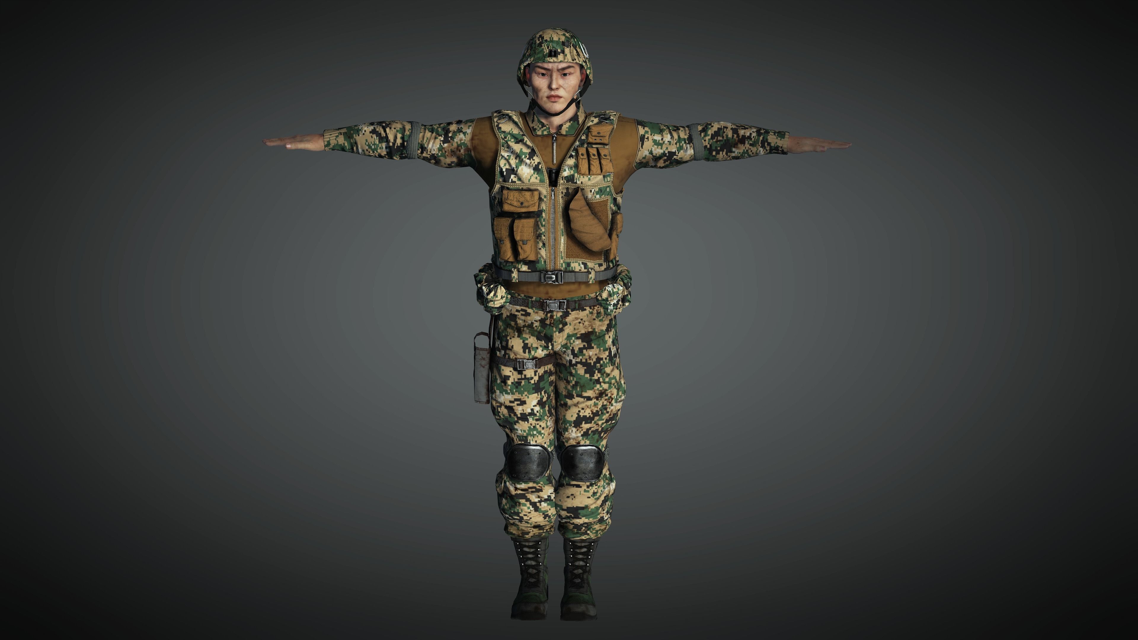 AAA Military Male Character 01 Low-poly 3D model_22