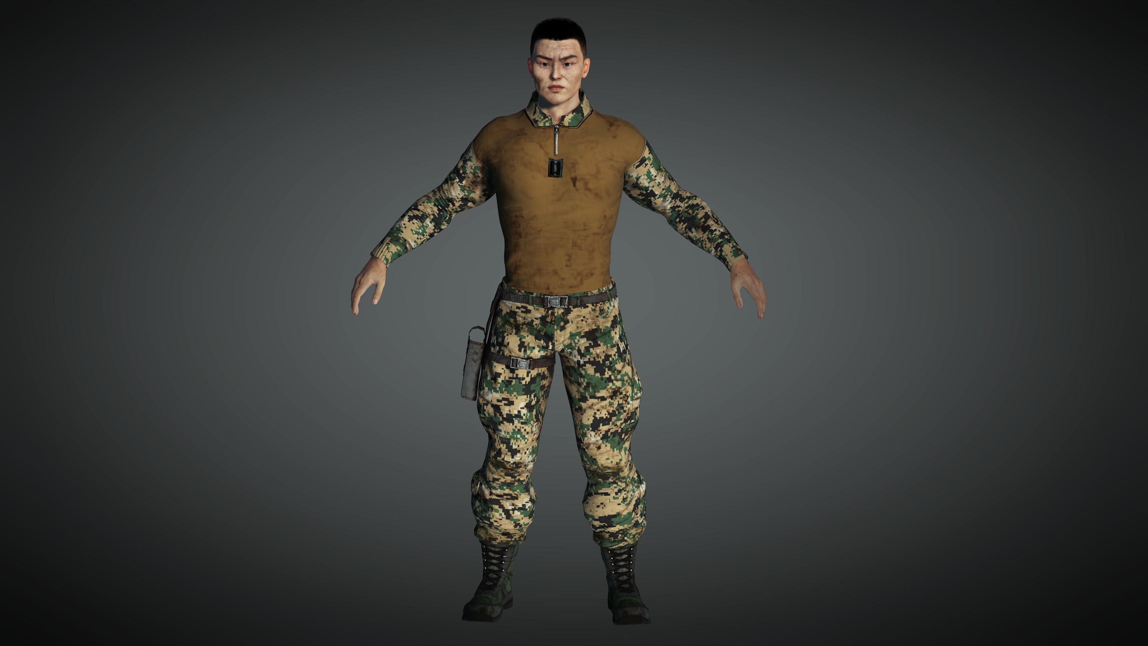 AAA Military Male Character 01 Low-poly 3D model_7