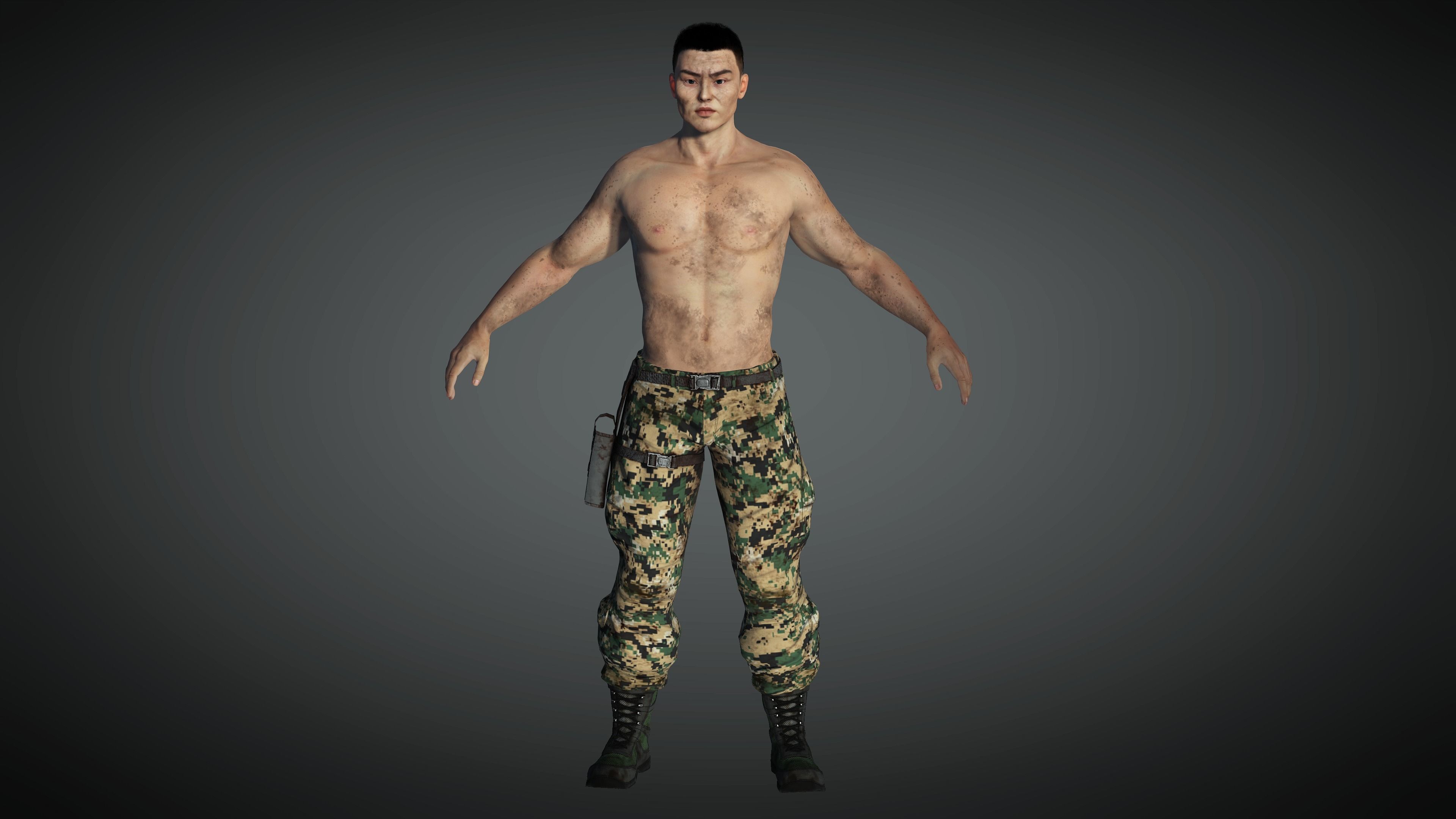 AAA Military Male Character 01 Low-poly 3D model_8