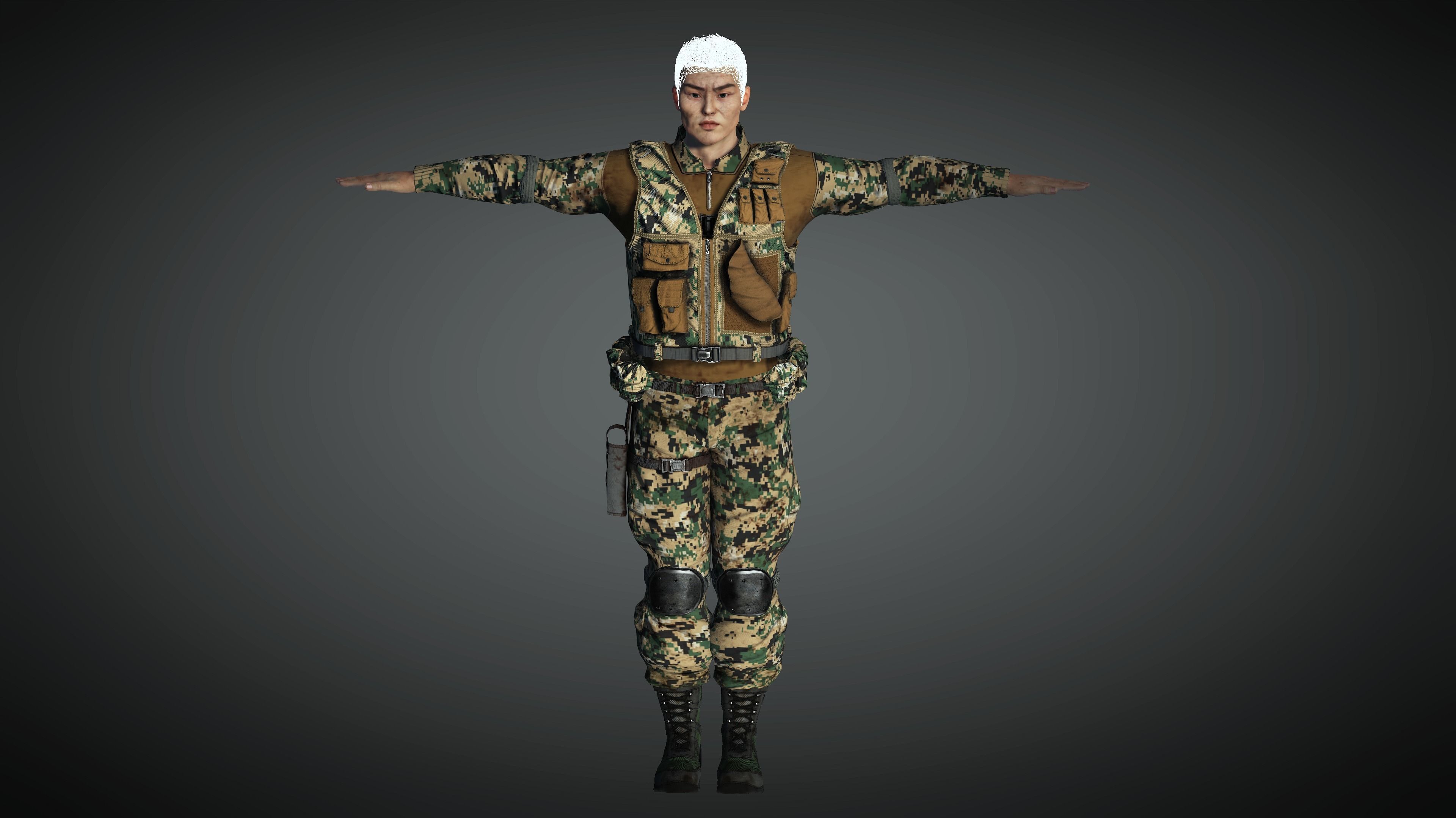 AAA Military Male Character 01 Low-poly 3D model_25