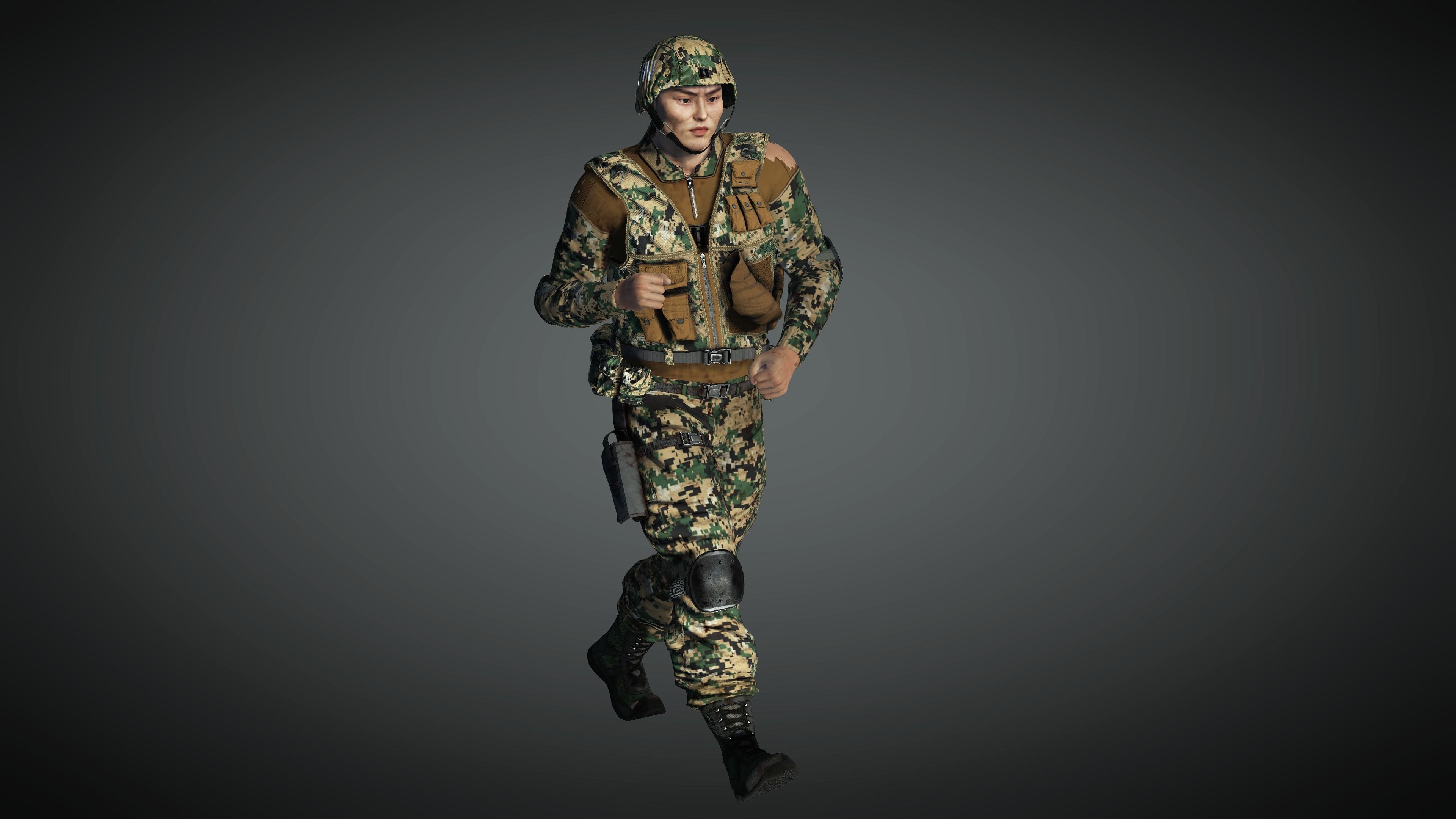 AAA Military Male Character 01 Low-poly 3D model_15