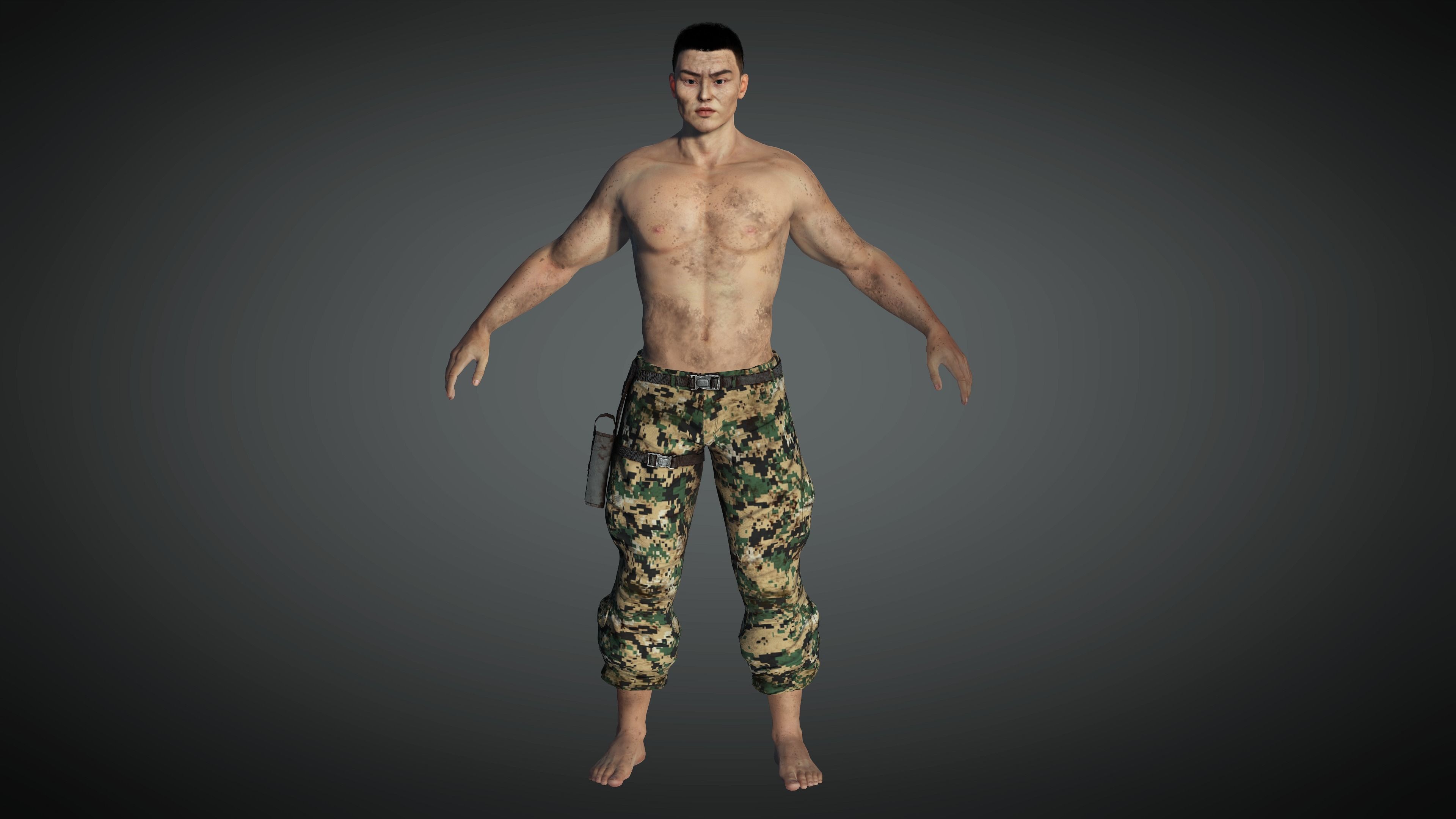 AAA Military Male Character 01 Low-poly 3D model_9