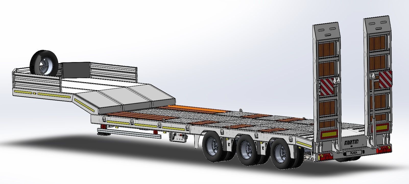 3 Axle Lowbed 3D Drawing on Solidworks Ready to Production 3D model_7