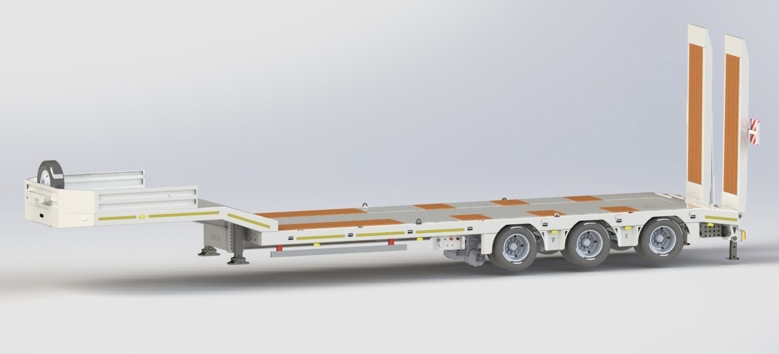 3 Axle Lowbed 3D Drawing on Solidworks Ready to Production 3D model_1