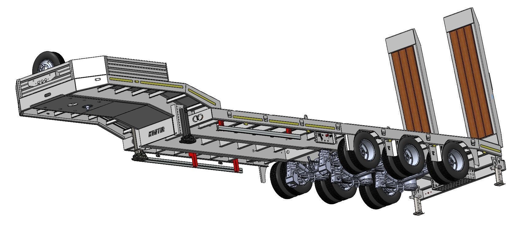 3 Axle Lowbed 3D Drawing on Solidworks Ready to Production 3D model_8